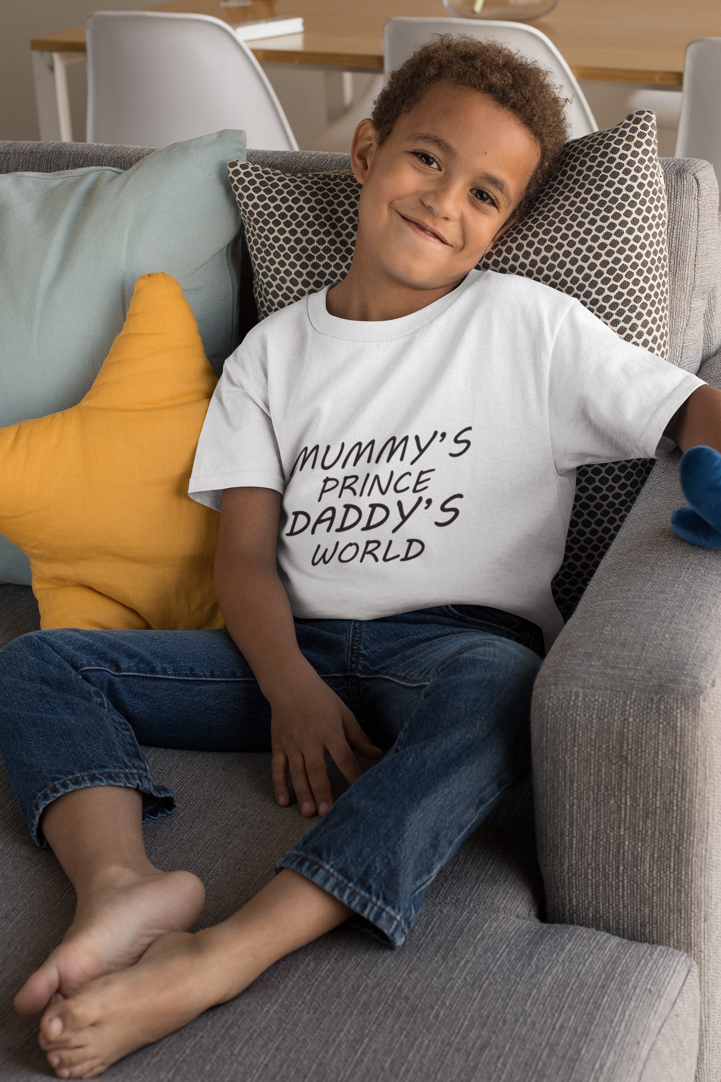MUMMYS PRINCE DADDYS WORLD Half Sleeves T-Shirt for Boy-FunkyTeesClub
