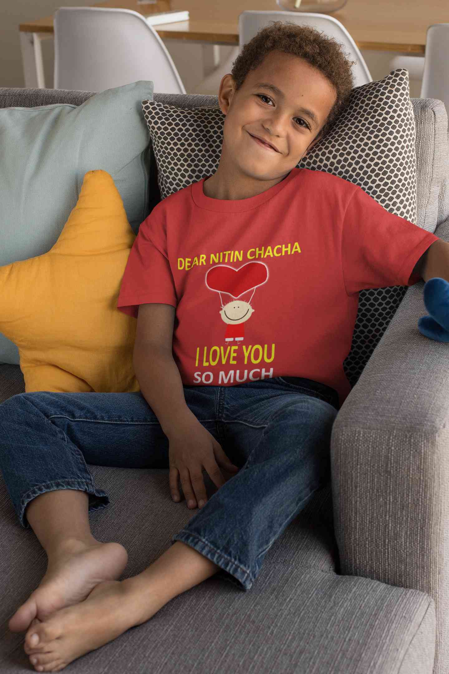 Custom Name I love My Chacha So Much Half Sleeves T-Shirt for Boy-FunkyTeesClub