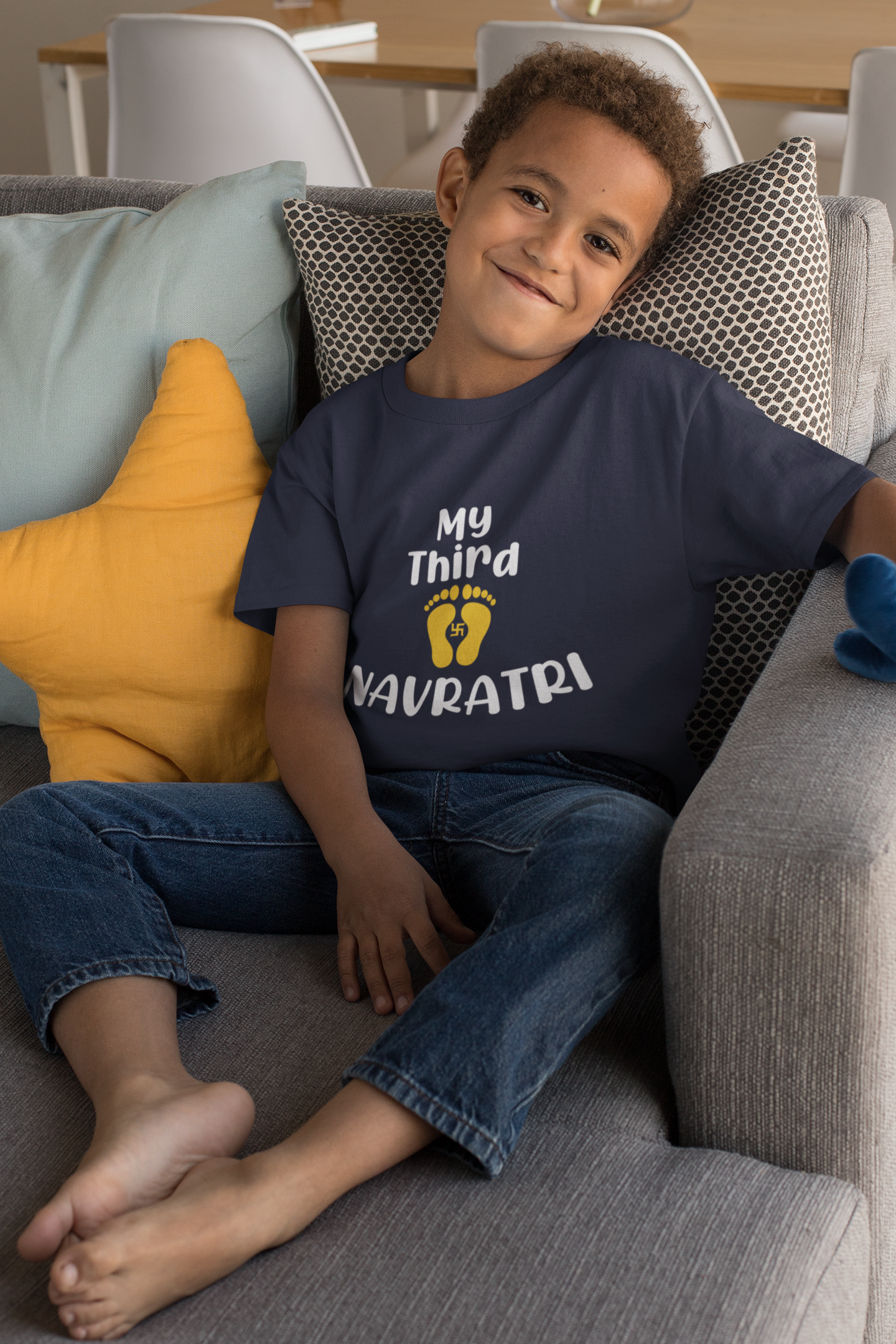 My Third Navratri Half Sleeves T-Shirt for Boy-FunkyTeesClub