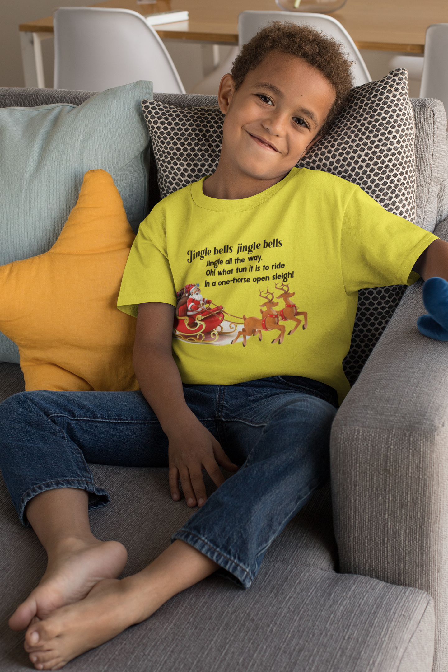 Jingle Bells Poem Half Sleeves T-Shirt for Boy-FunkyTeesClub