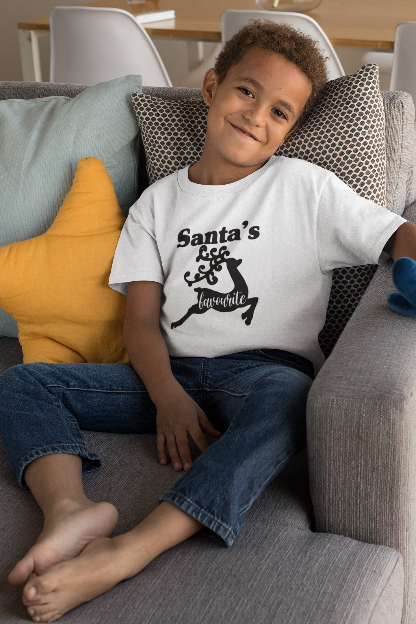 Santas Favorite Christmas Half Sleeves T-Shirt for Boy-FunkyTeesClub