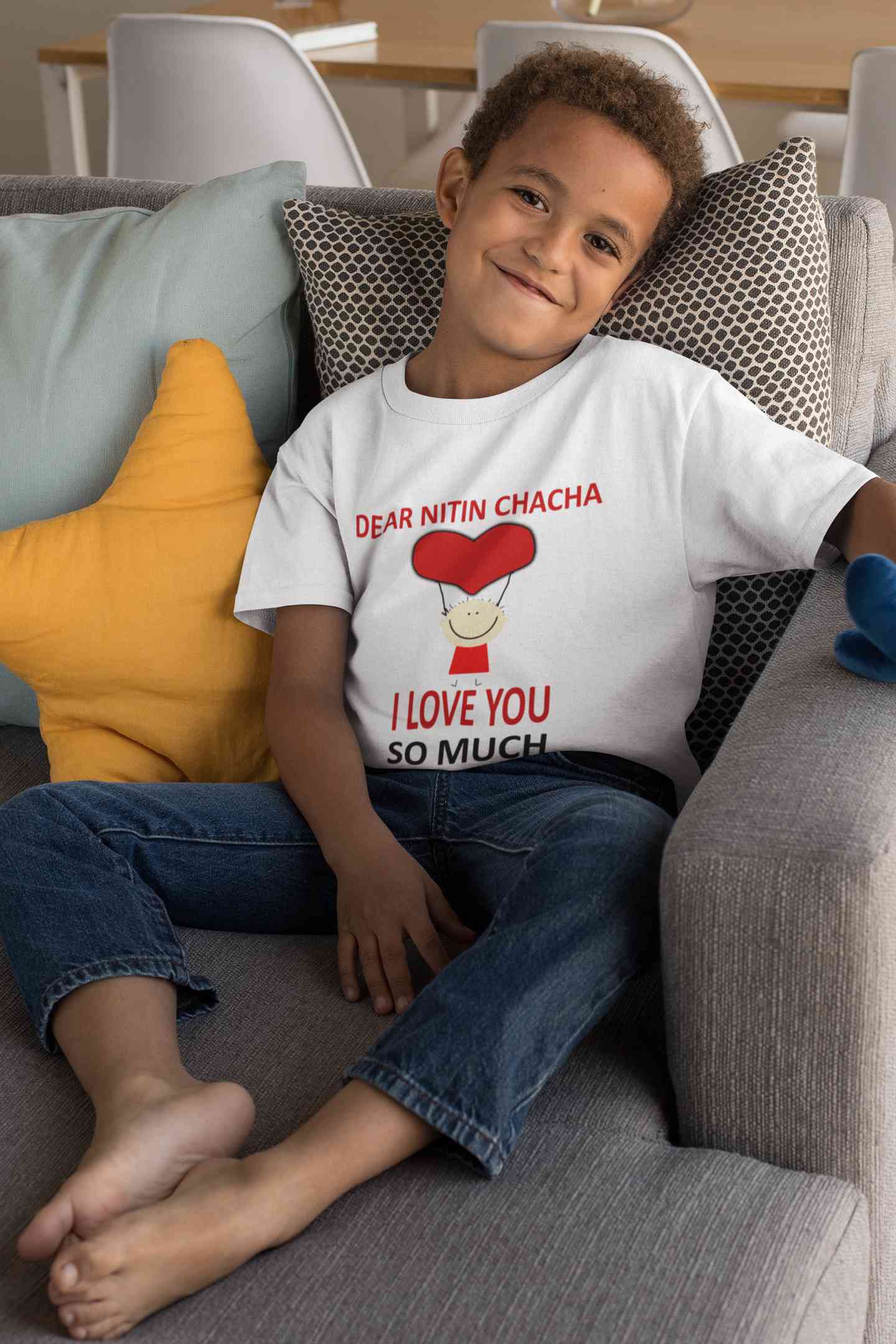 Custom Name I love My Chacha So Much Half Sleeves T-Shirt for Boy-FunkyTeesClub