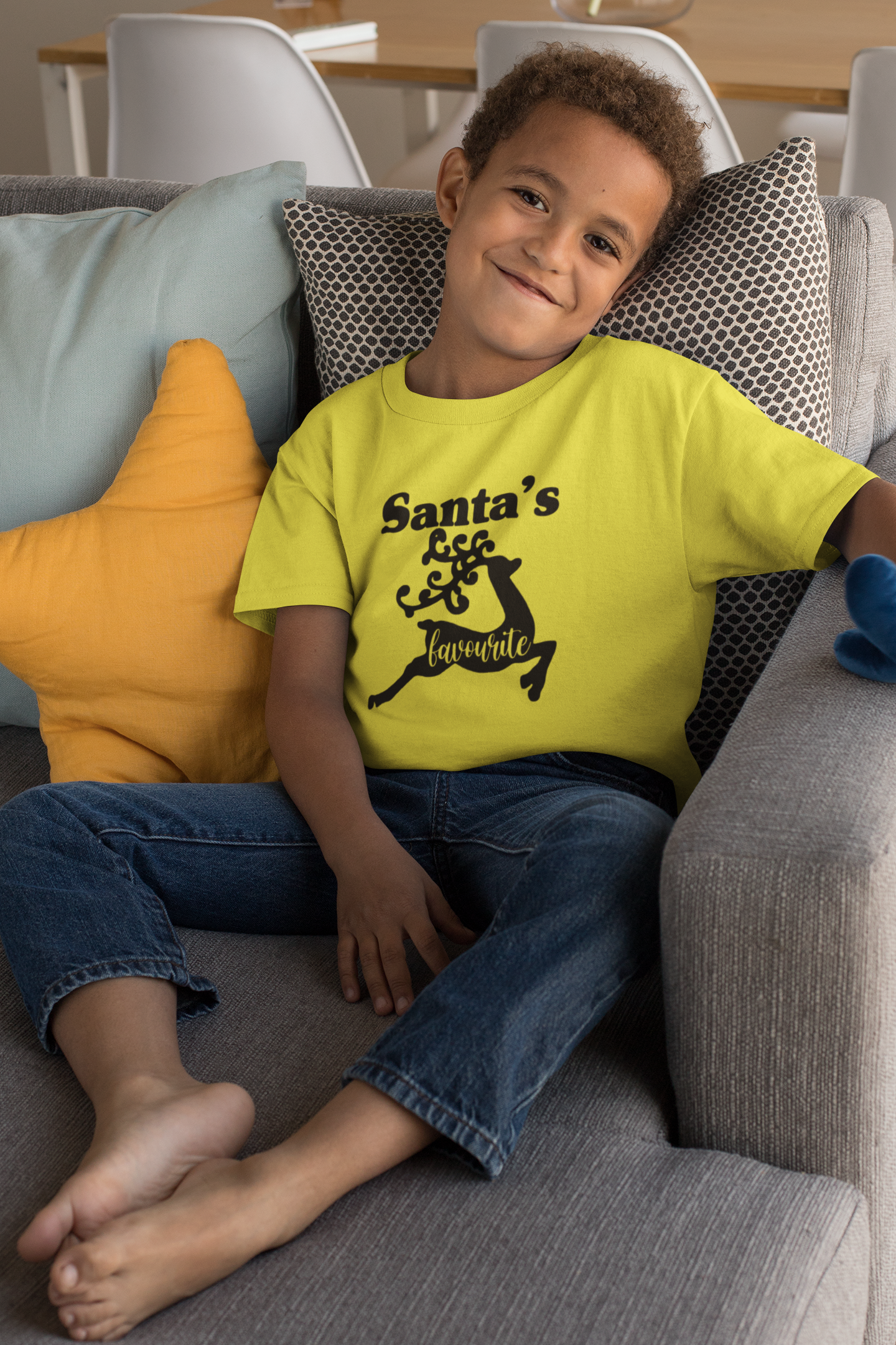 Santas Favorite Christmas Half Sleeves T-Shirt for Boy-FunkyTeesClub