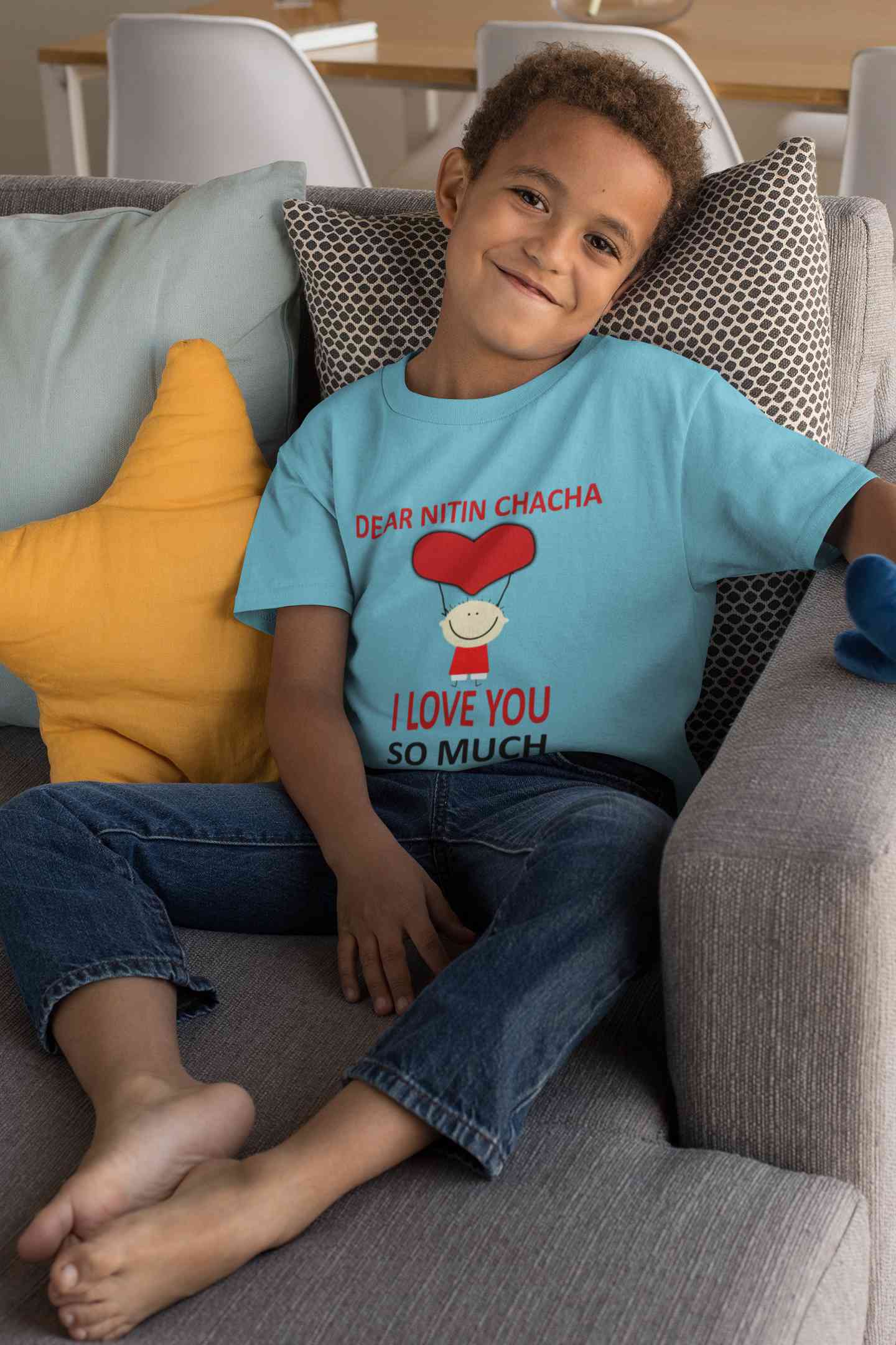Custom Name I love My Chacha So Much Half Sleeves T-Shirt for Boy-FunkyTeesClub