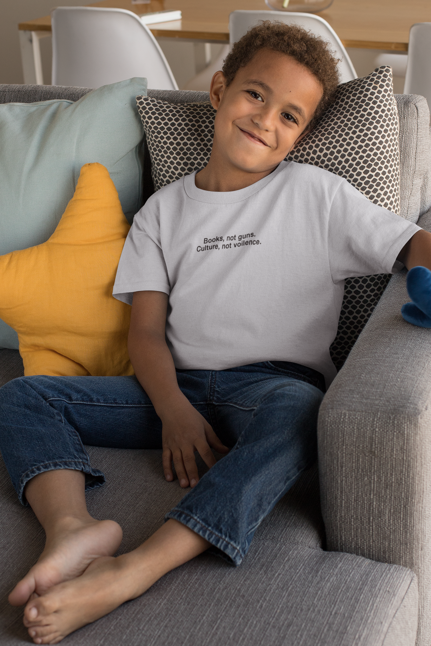 Books Not Gun Minimals Half Sleeves T-Shirt for Boy-FunkyTeesClub