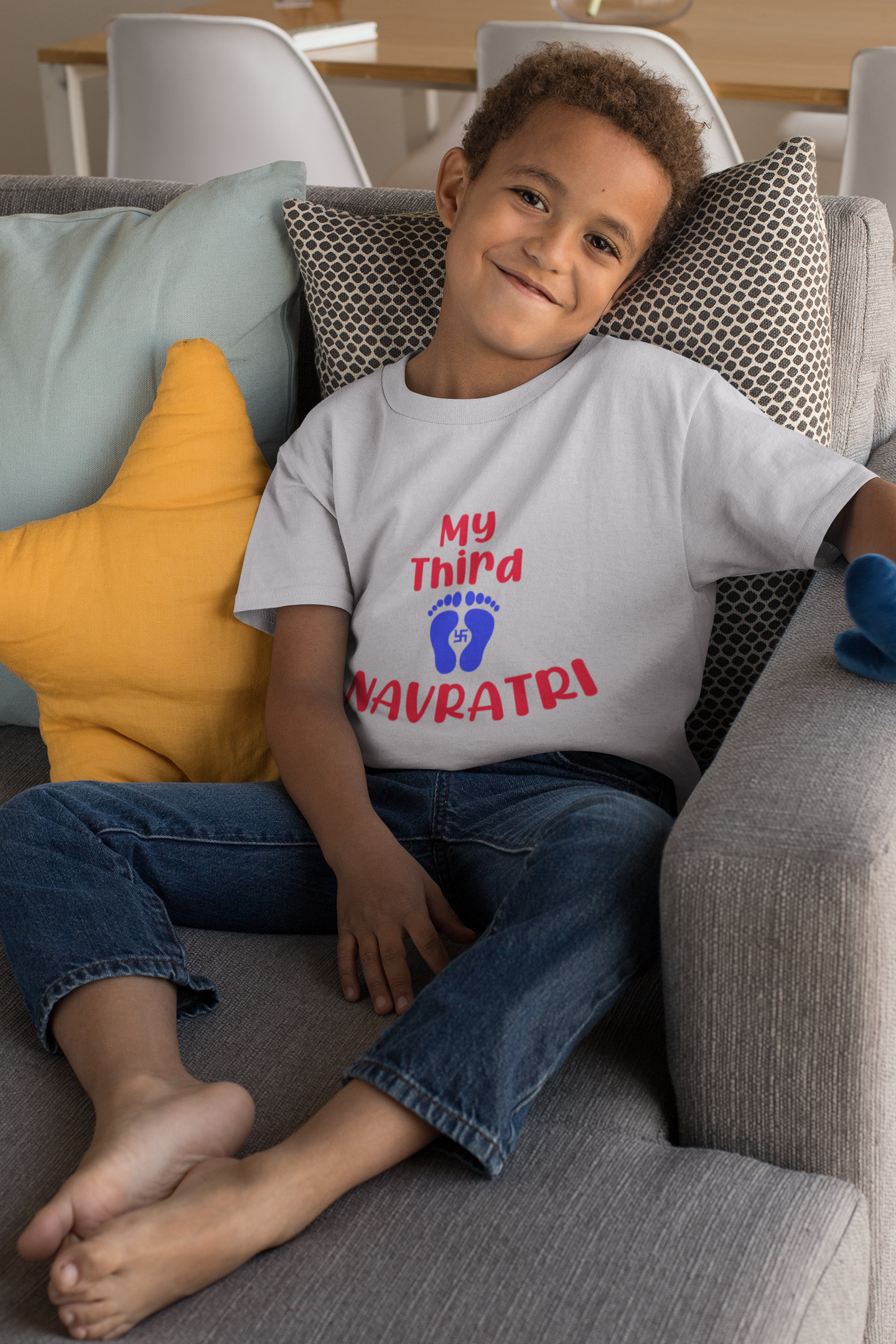 My Third Navratri Half Sleeves T-Shirt for Boy-FunkyTeesClub