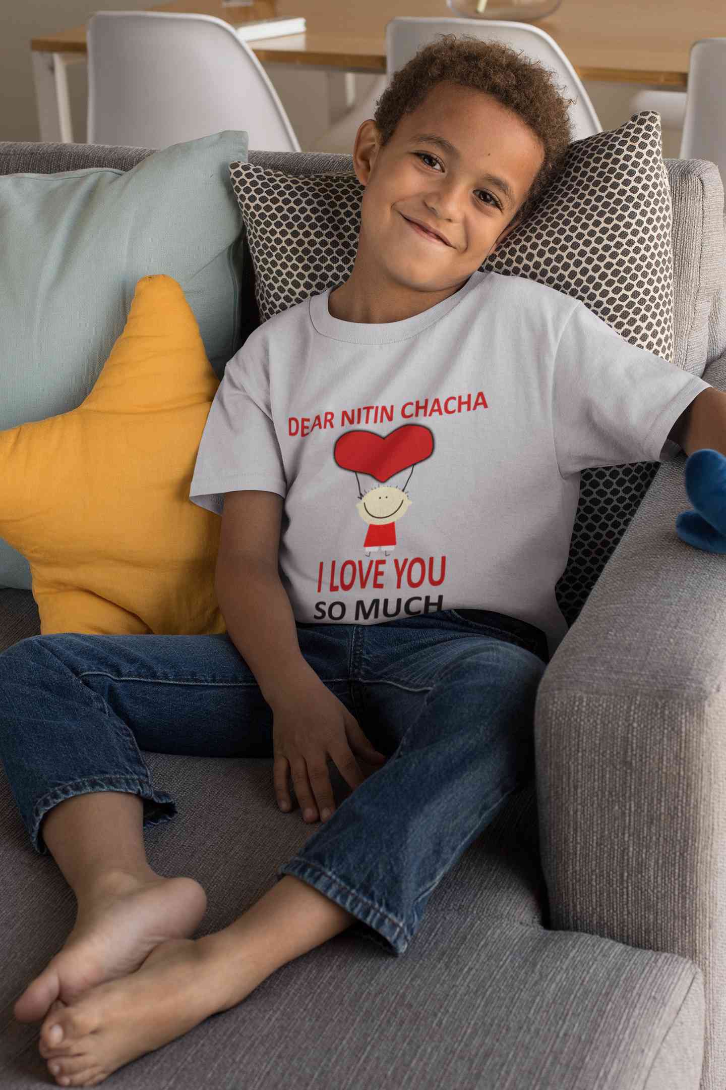 Custom Name I love My Chacha So Much Half Sleeves T-Shirt for Boy-FunkyTeesClub