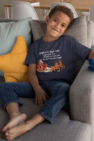 Jingle Bells Poem Half Sleeves T-Shirt for Boy-FunkyTeesClub