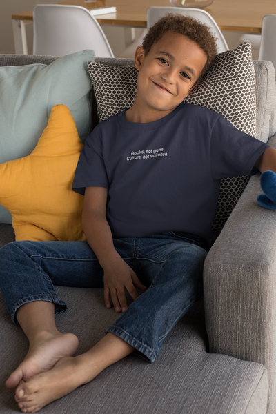 Books Not Gun Minimals Half Sleeves T-Shirt for Boy-FunkyTeesClub