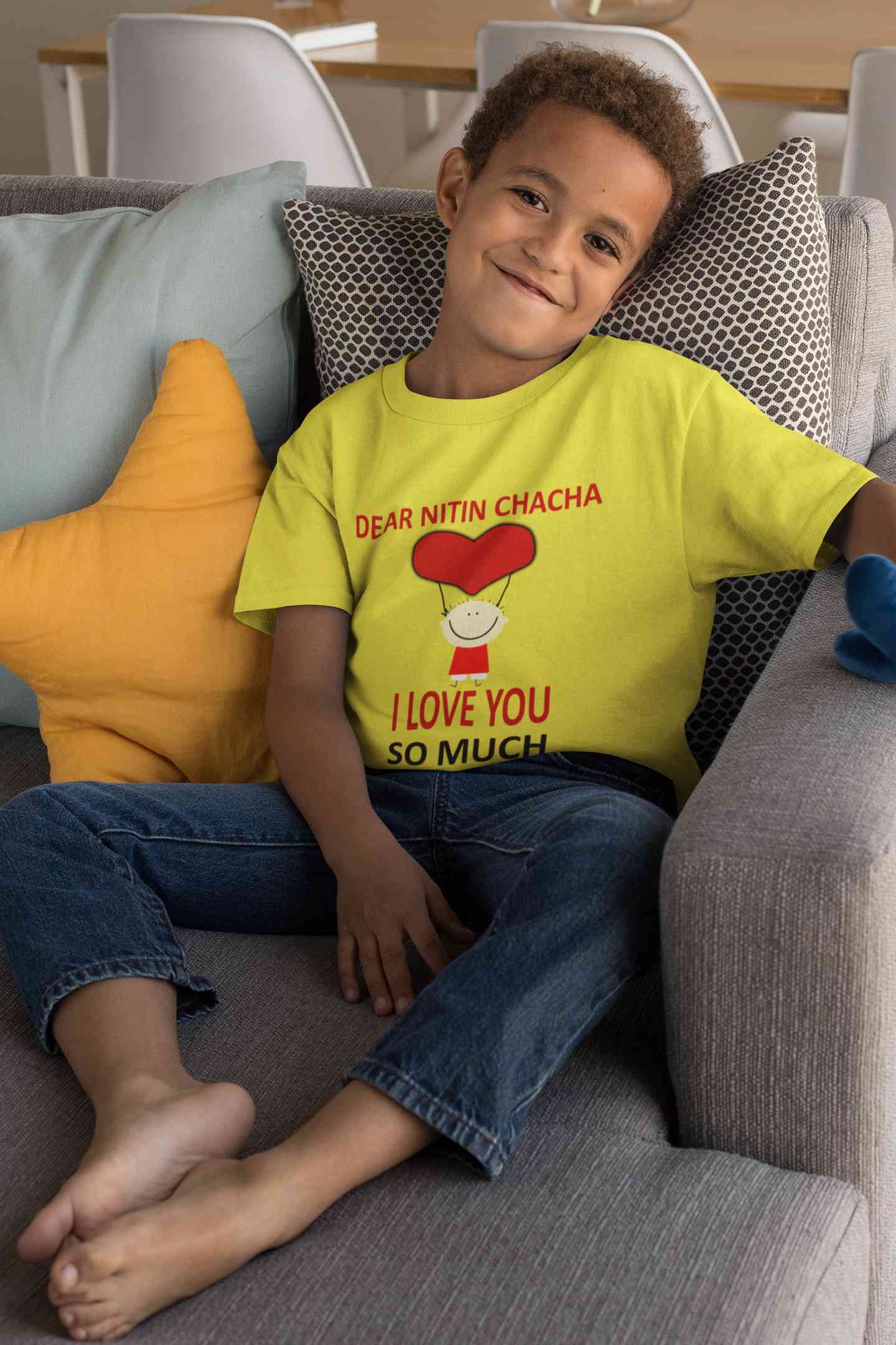 Custom Name I love My Chacha So Much Half Sleeves T-Shirt for Boy-FunkyTeesClub