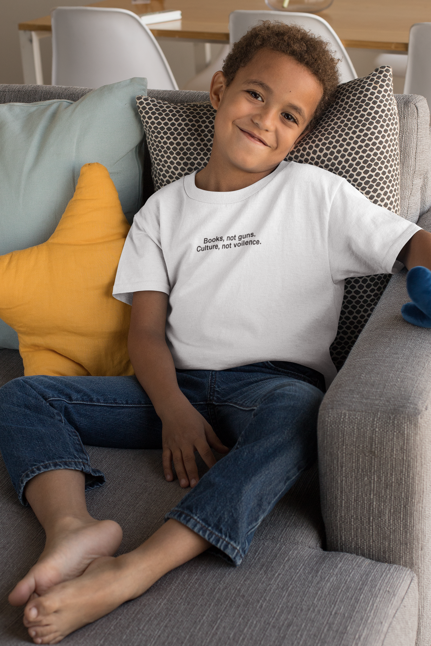 Books Not Gun Minimals Half Sleeves T-Shirt for Boy-FunkyTeesClub