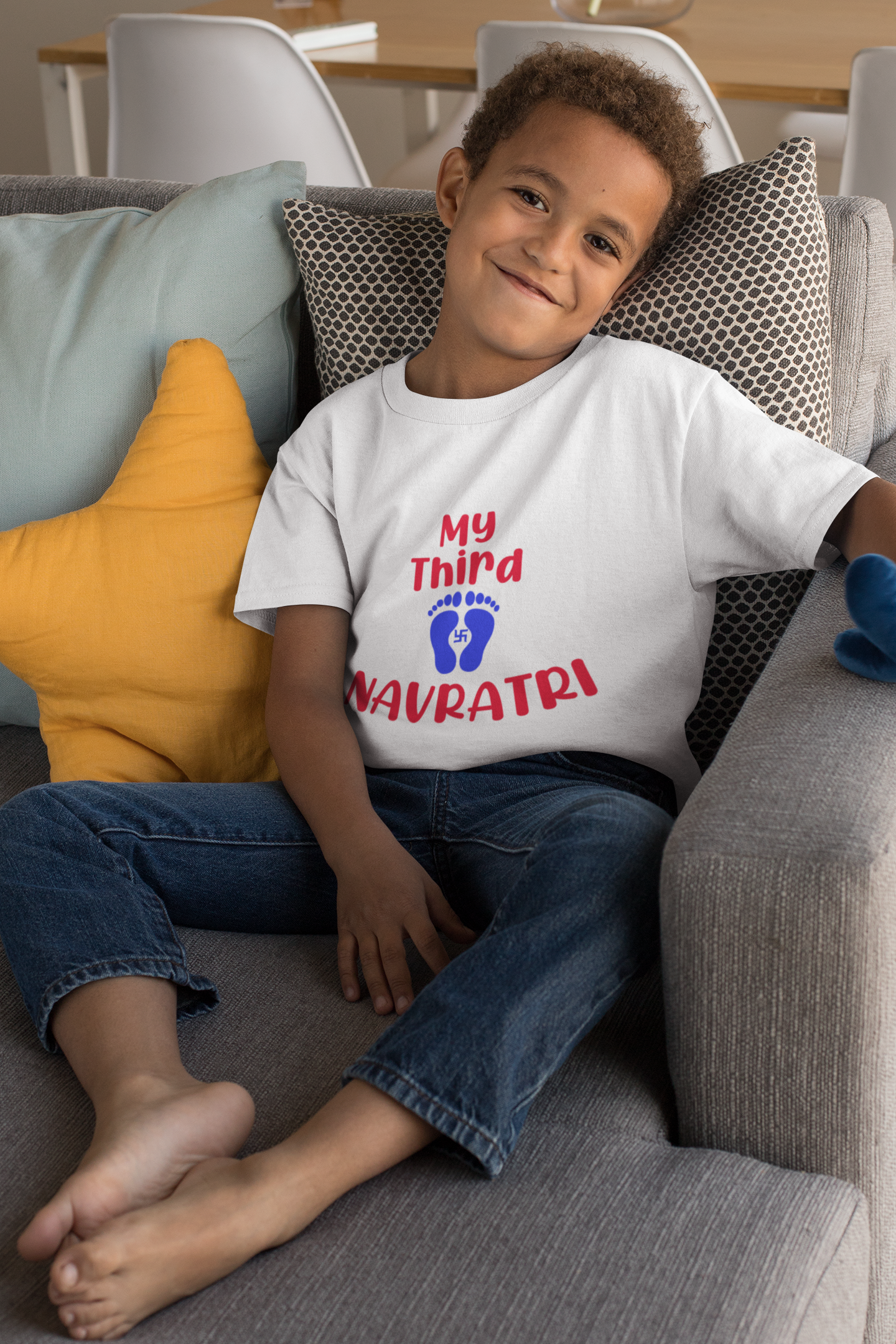 My Third Navratri Half Sleeves T-Shirt for Boy-FunkyTeesClub