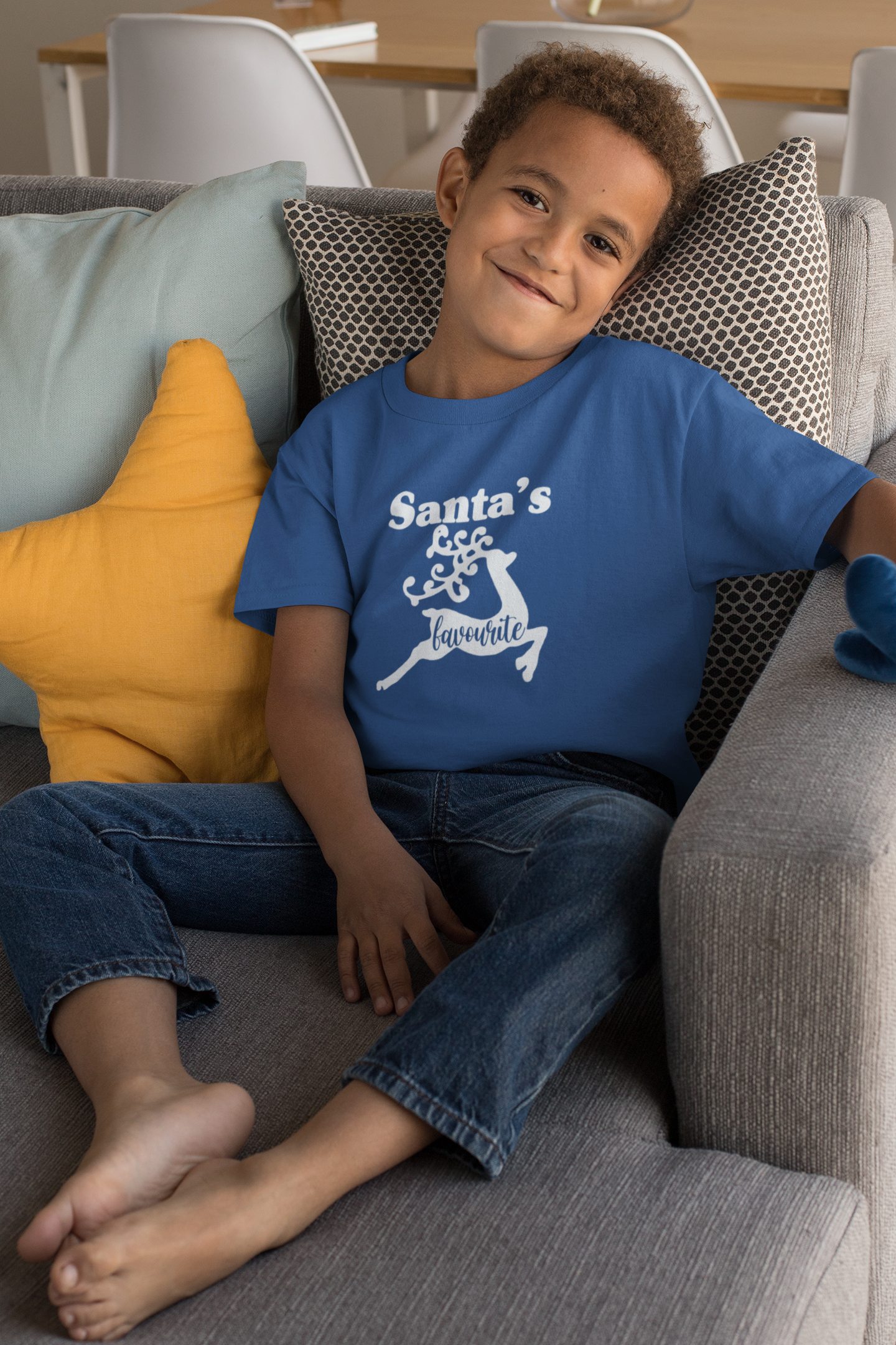 Santas Favorite Christmas Half Sleeves T-Shirt for Boy-FunkyTeesClub