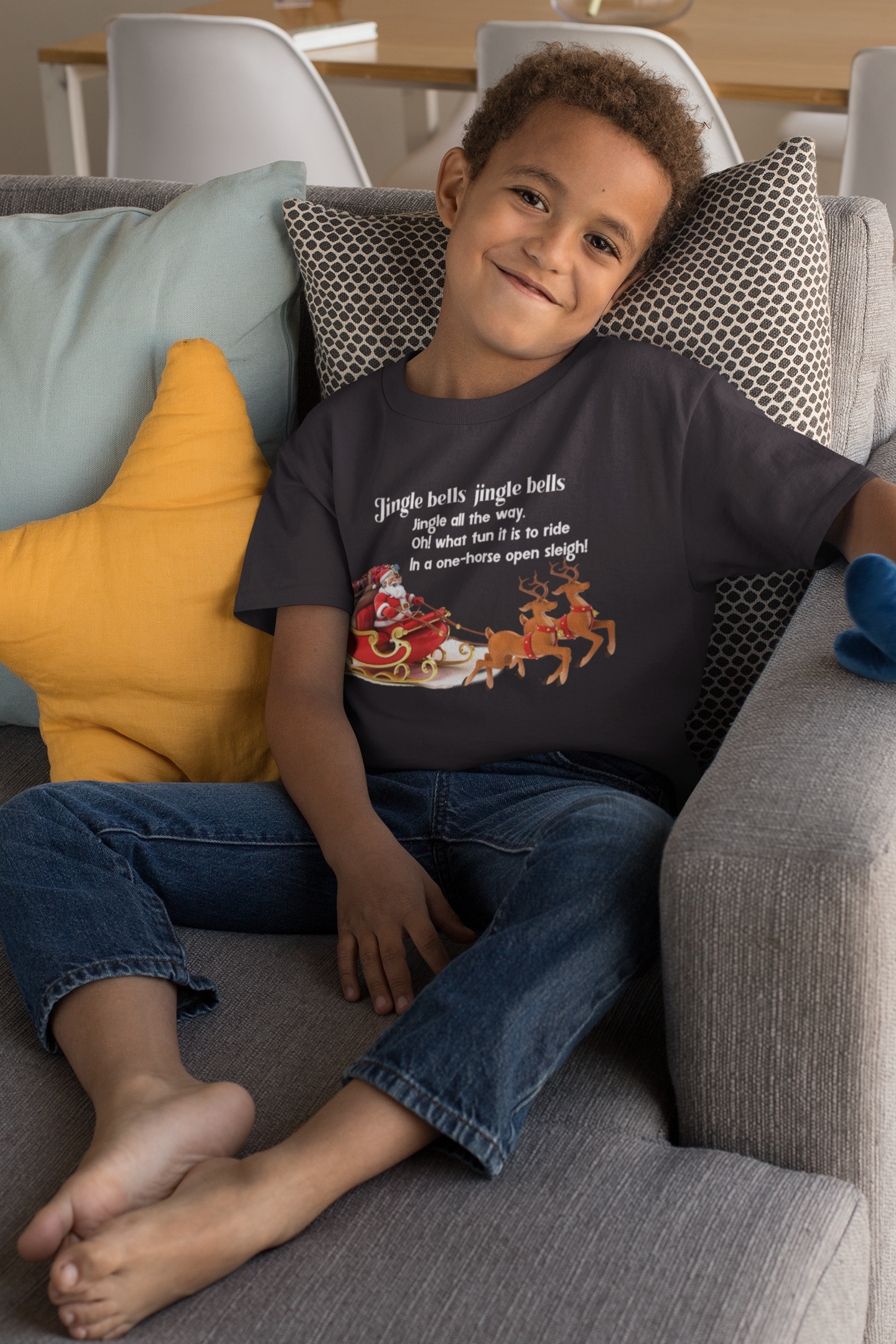 Jingle Bells Poem Half Sleeves T-Shirt for Boy-FunkyTeesClub