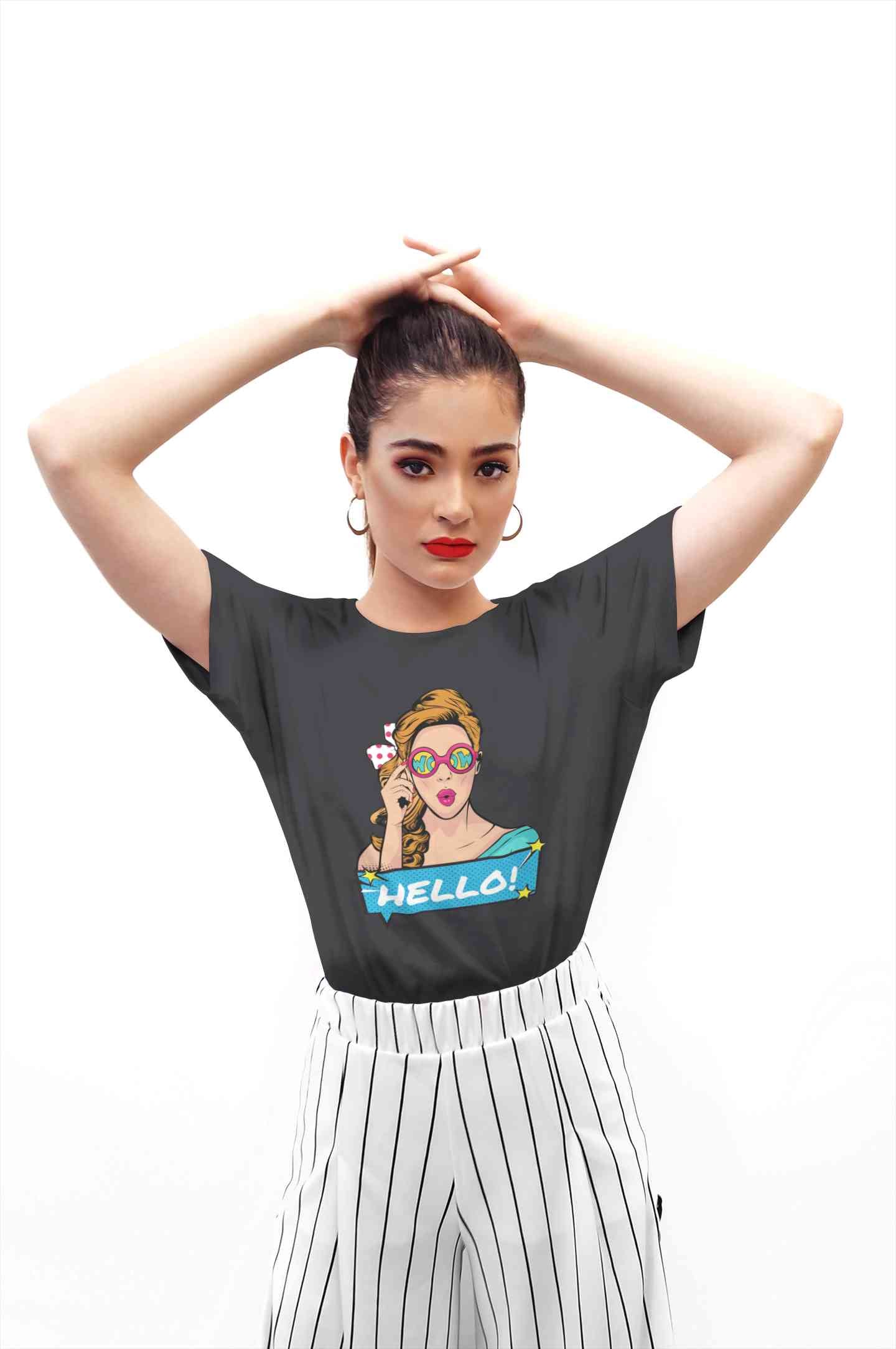 Pop Art Surprised Women Half Sleeves T-shirt- FunkyTeesClub