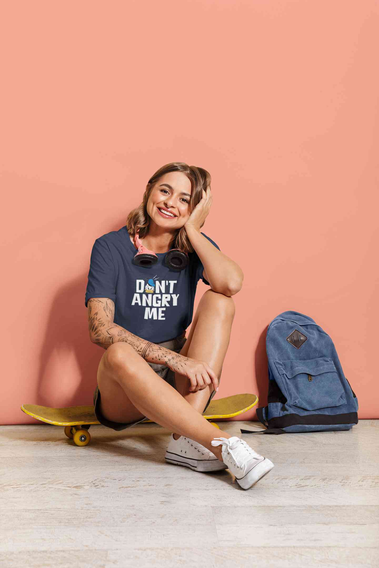 Dont Angry Me Funny Cartoon Women Half Sleeves T-shirt- FunkyTeesClub