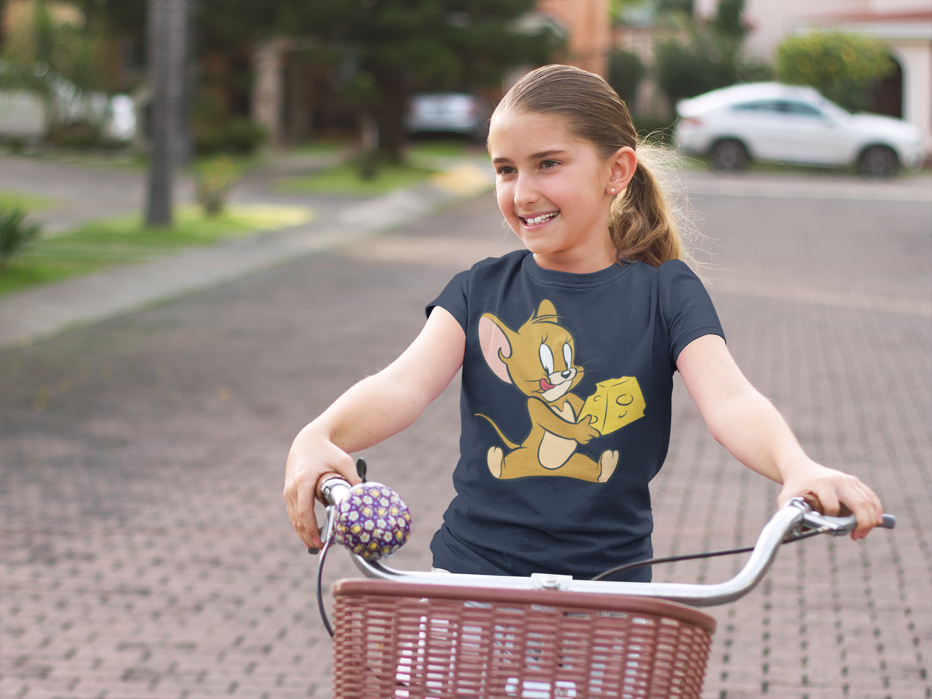 Cute Cartoon Half Sleeves T-Shirt For Girls -FunkyTeesClub