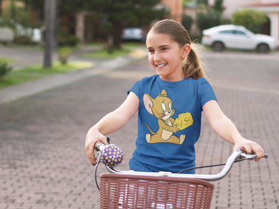 Cute Cartoon Half Sleeves T-Shirt For Girls -FunkyTeesClub