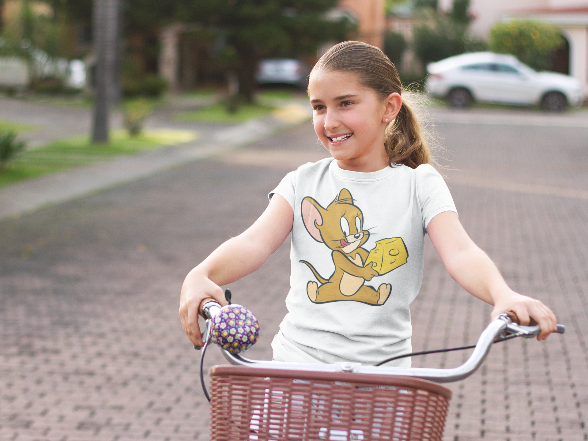 Cute Cartoon Half Sleeves T-Shirt For Girls -FunkyTeesClub