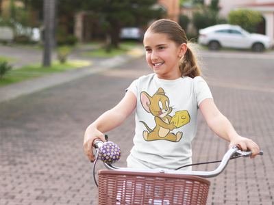 Cute Cartoon Half Sleeves T-Shirt For Girls -FunkyTeesClub