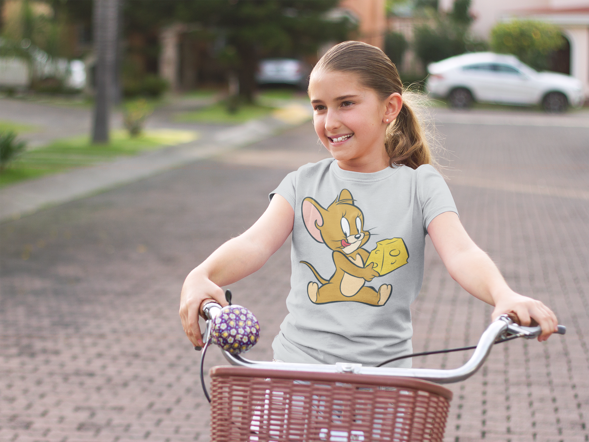 Cute Cartoon Half Sleeves T-Shirt For Girls -FunkyTeesClub