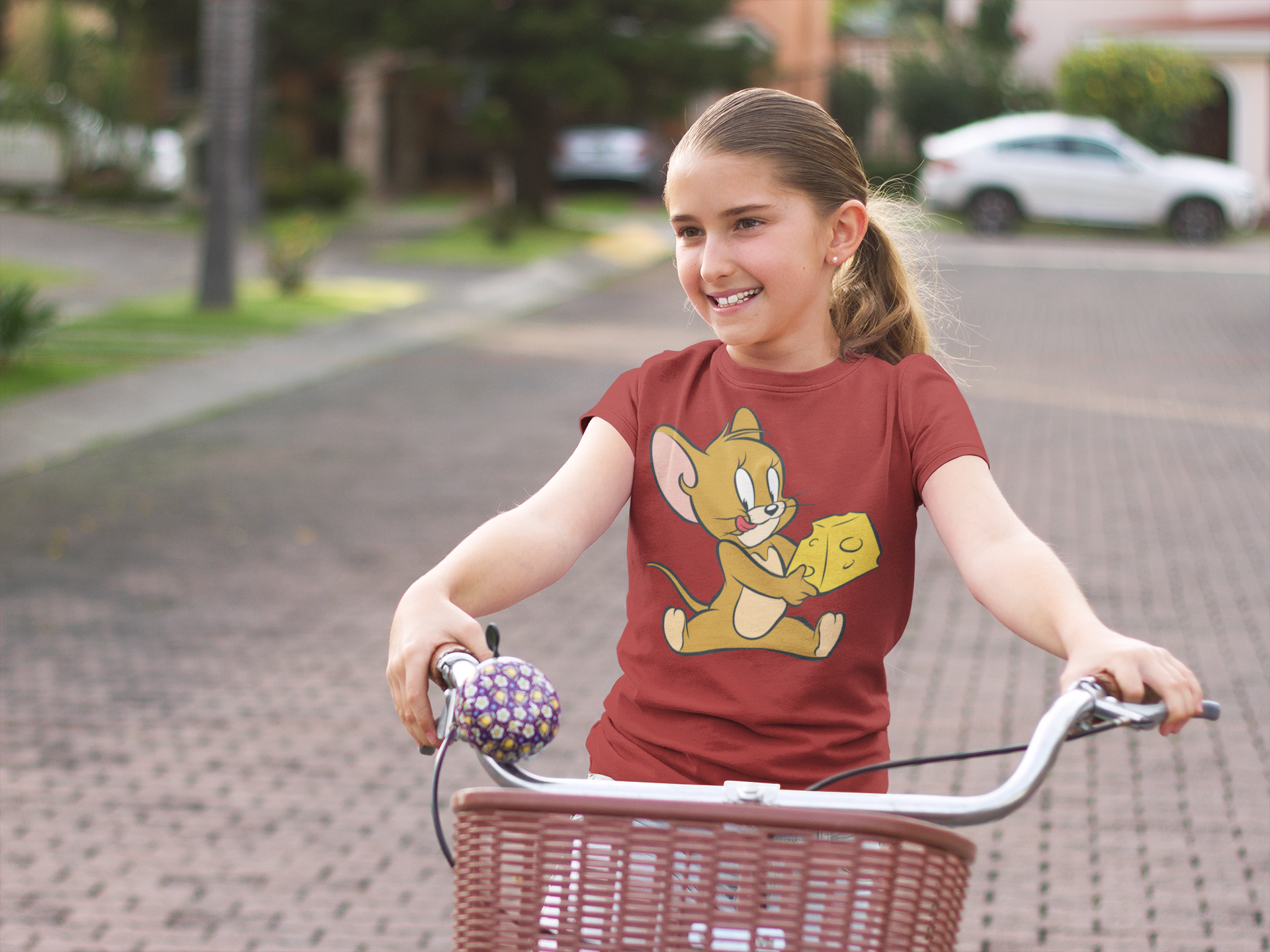 Cute Cartoon Half Sleeves T-Shirt For Girls -FunkyTeesClub