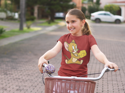 Cute Cartoon Half Sleeves T-Shirt For Girls -FunkyTeesClub