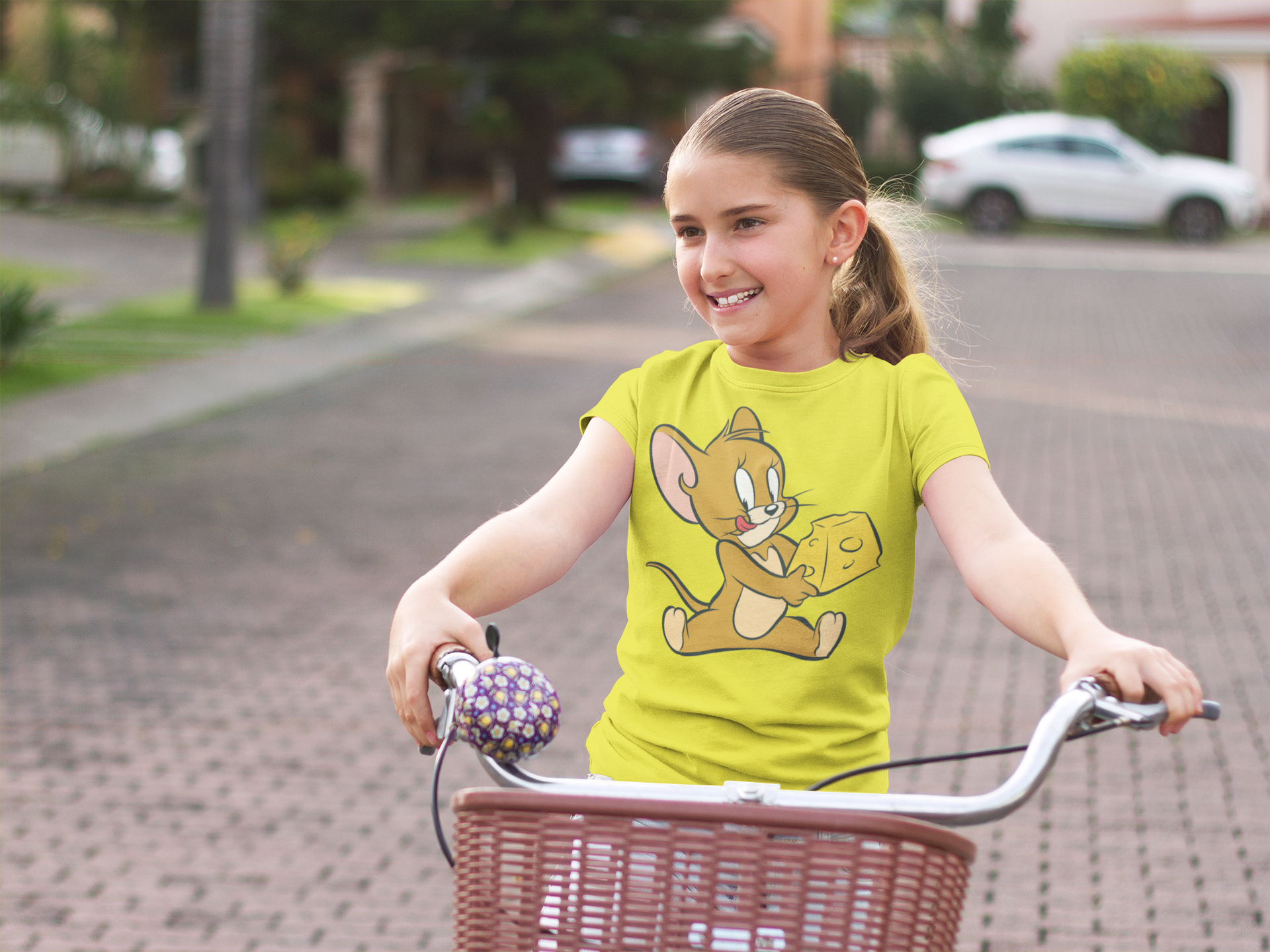 Cute Cartoon Half Sleeves T-Shirt For Girls -FunkyTeesClub