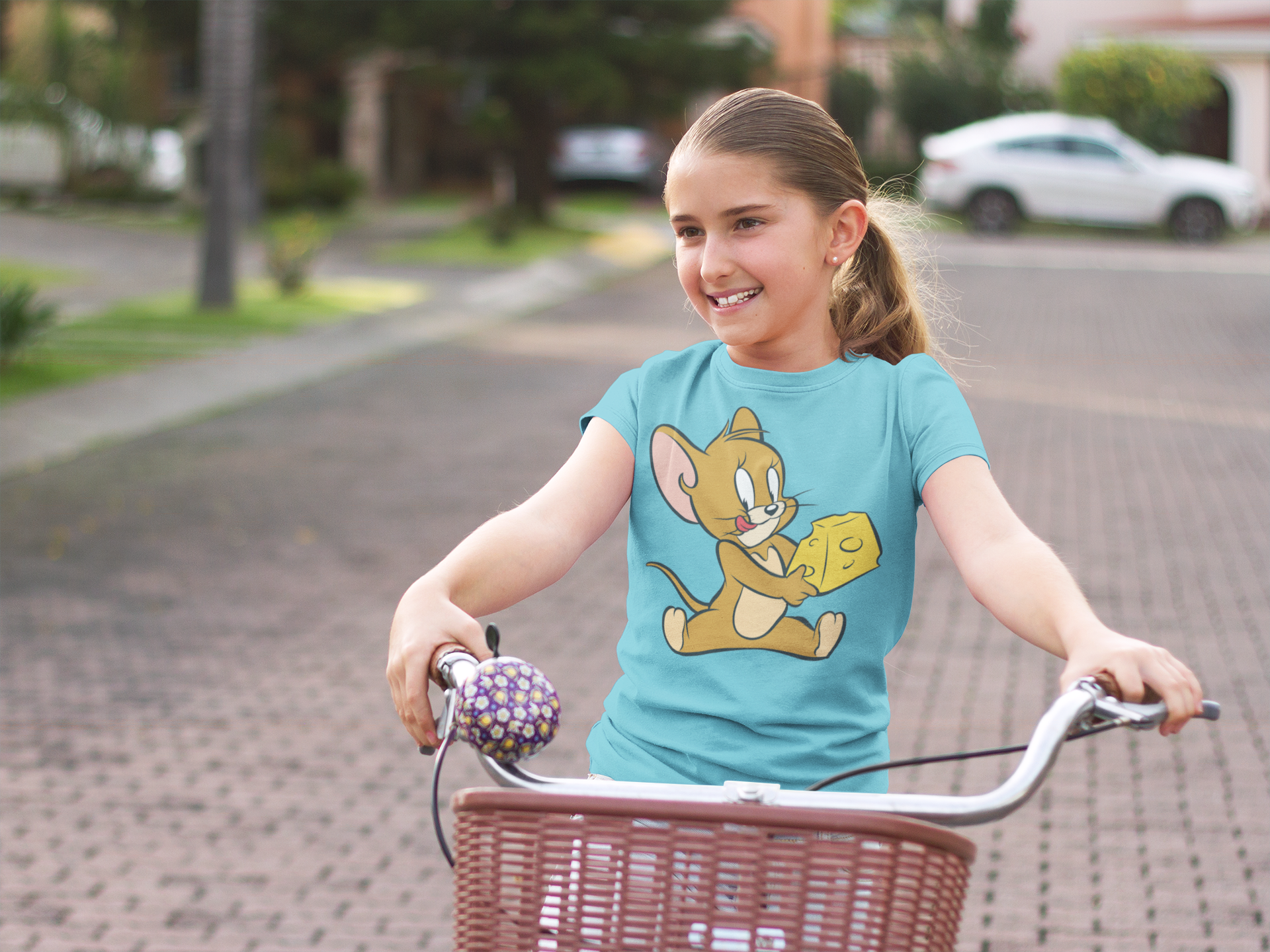 Cute Cartoon Half Sleeves T-Shirt For Girls -FunkyTeesClub