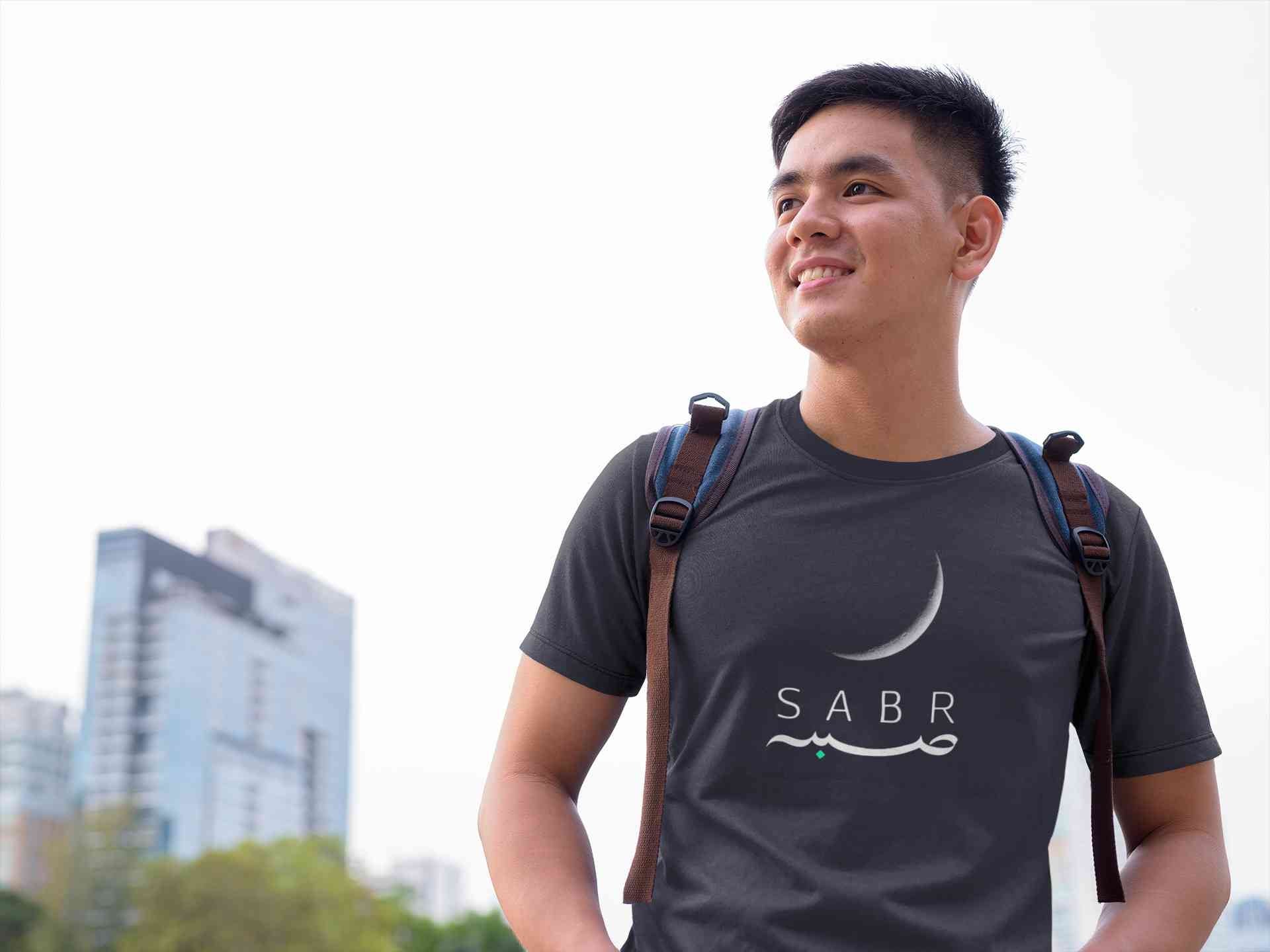 Sabr Urdu Word Mens Half Sleeves T-shirt- FunkyTeesClub