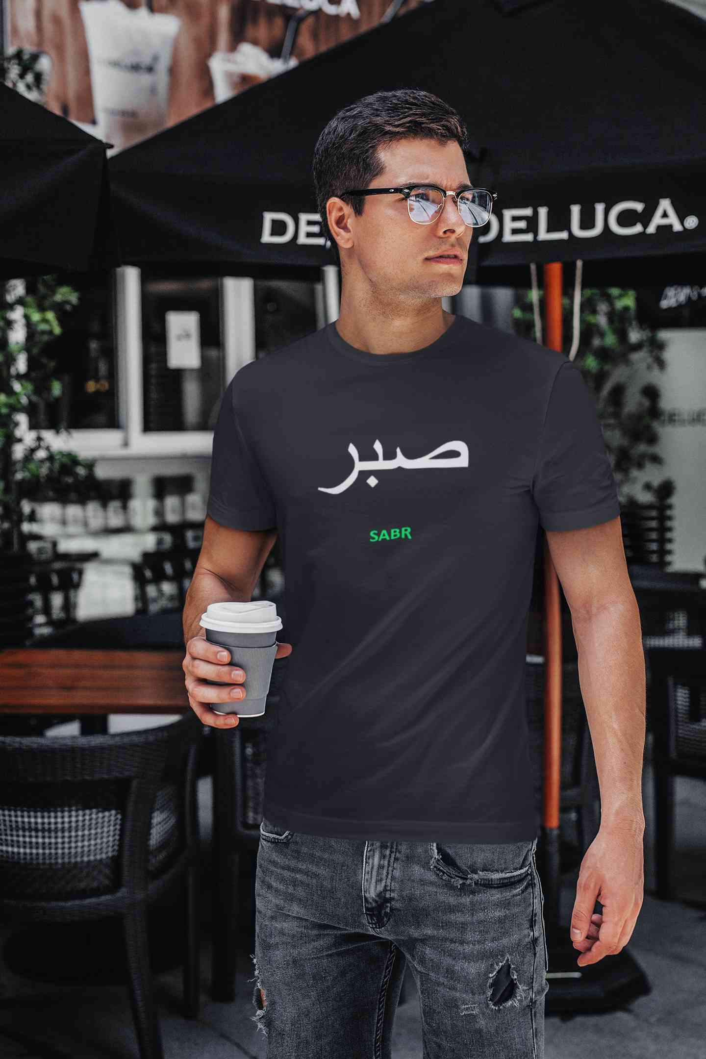 Sabr Urdu Word Mens Half Sleeves T-shirt- FunkyTeesClub