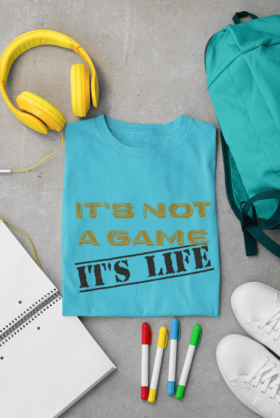 Men's It's Not a Game printed half sleeve cotton T-shirt in Sky blue color