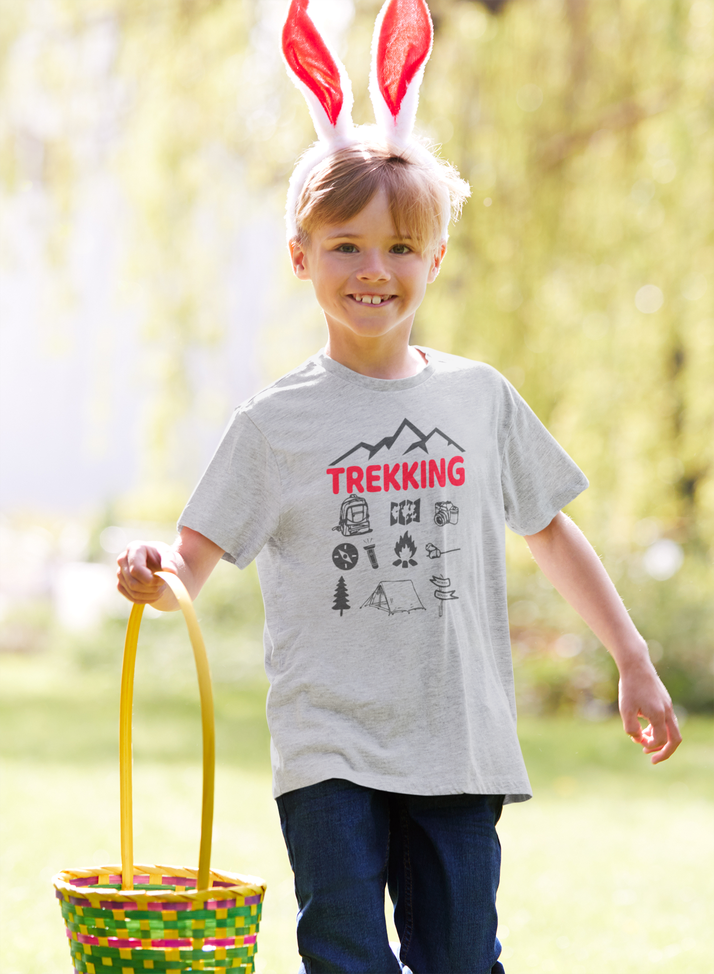 Trekking Half Sleeves T-Shirt for Boy-FunkyTeesClub