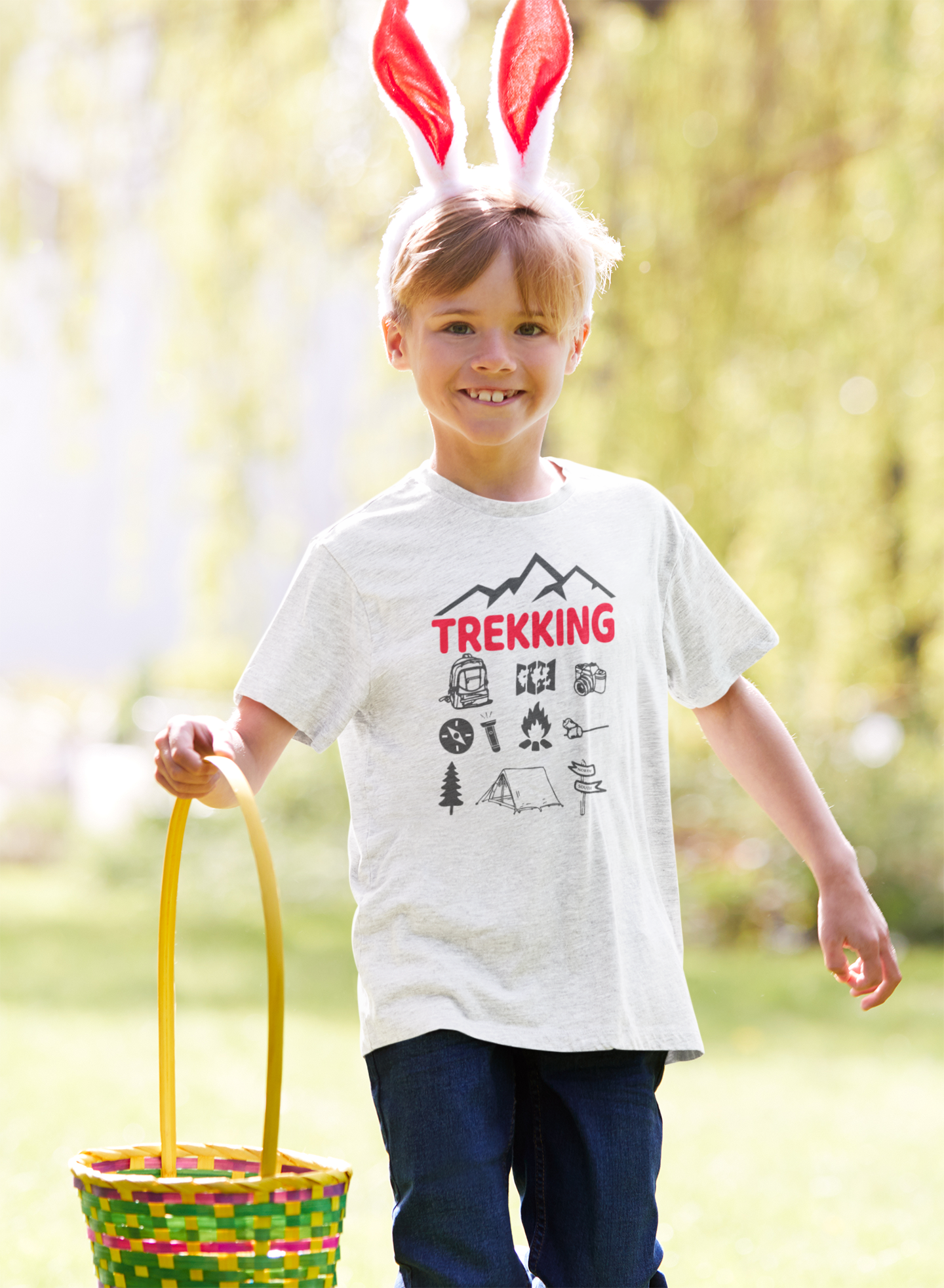 Trekking Half Sleeves T-Shirt for Boy-FunkyTeesClub