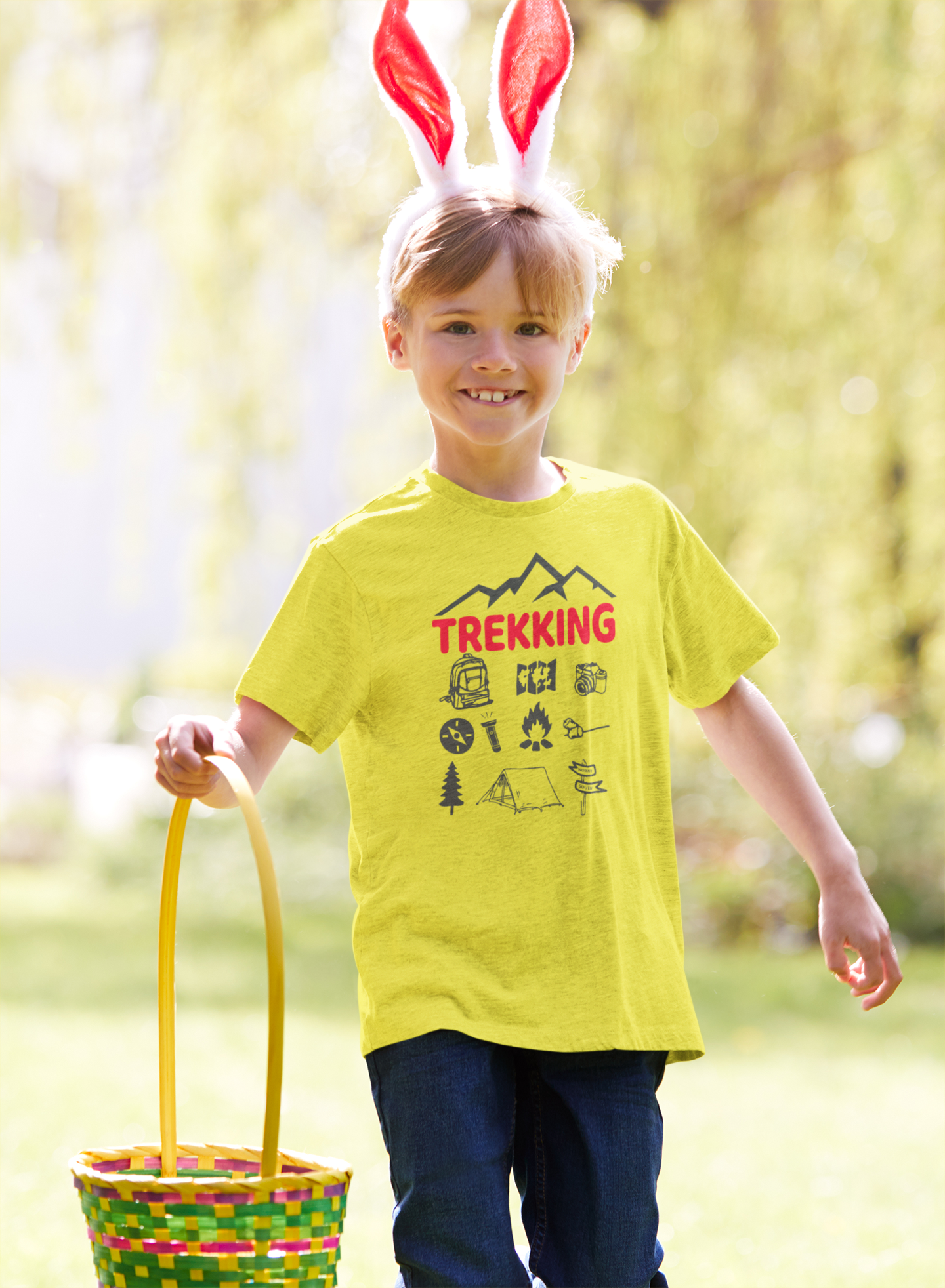 Trekking Half Sleeves T-Shirt for Boy-FunkyTeesClub