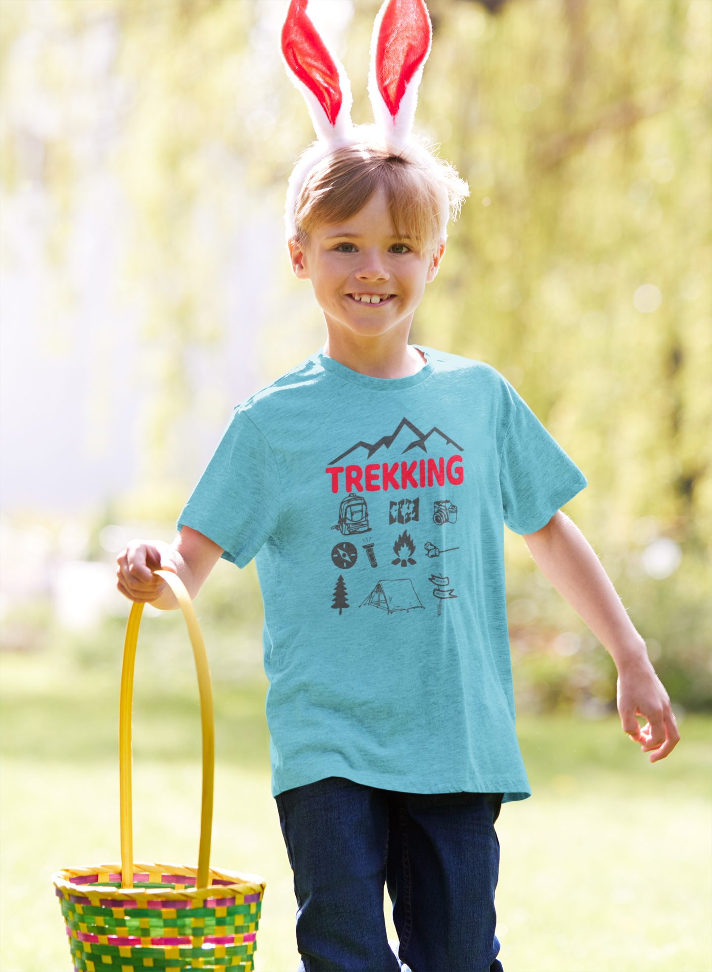 Trekking Half Sleeves T-Shirt for Boy-FunkyTeesClub