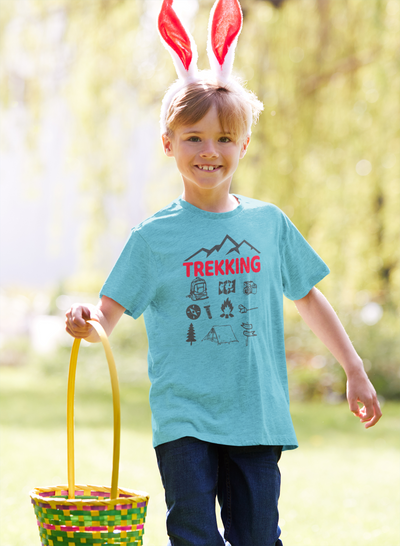 Trekking Half Sleeves T-Shirt for Boy-FunkyTeesClub