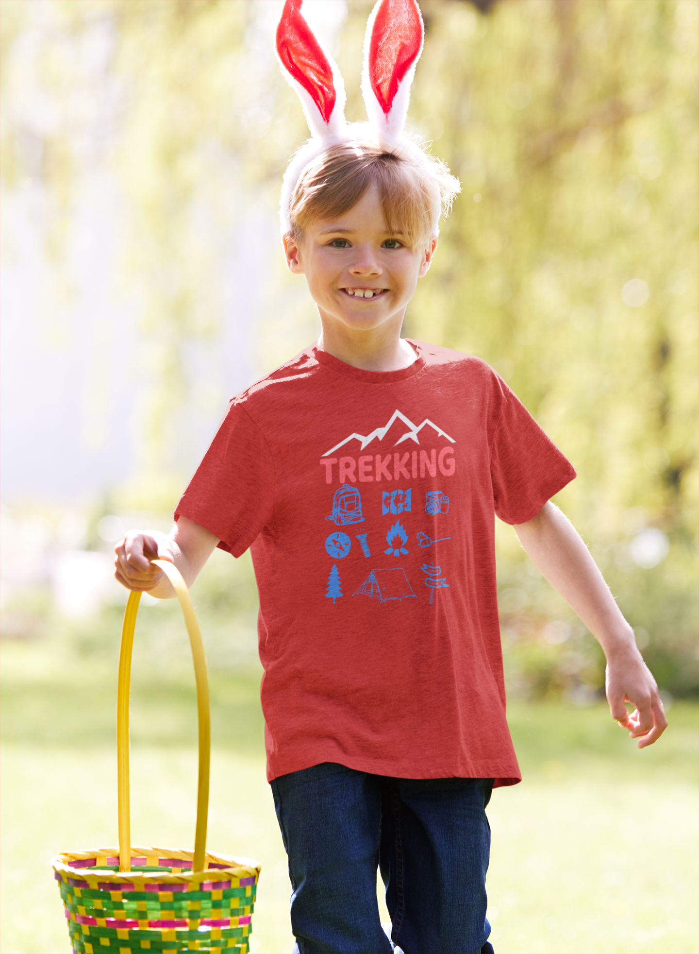 Trekking Half Sleeves T-Shirt for Boy-FunkyTeesClub