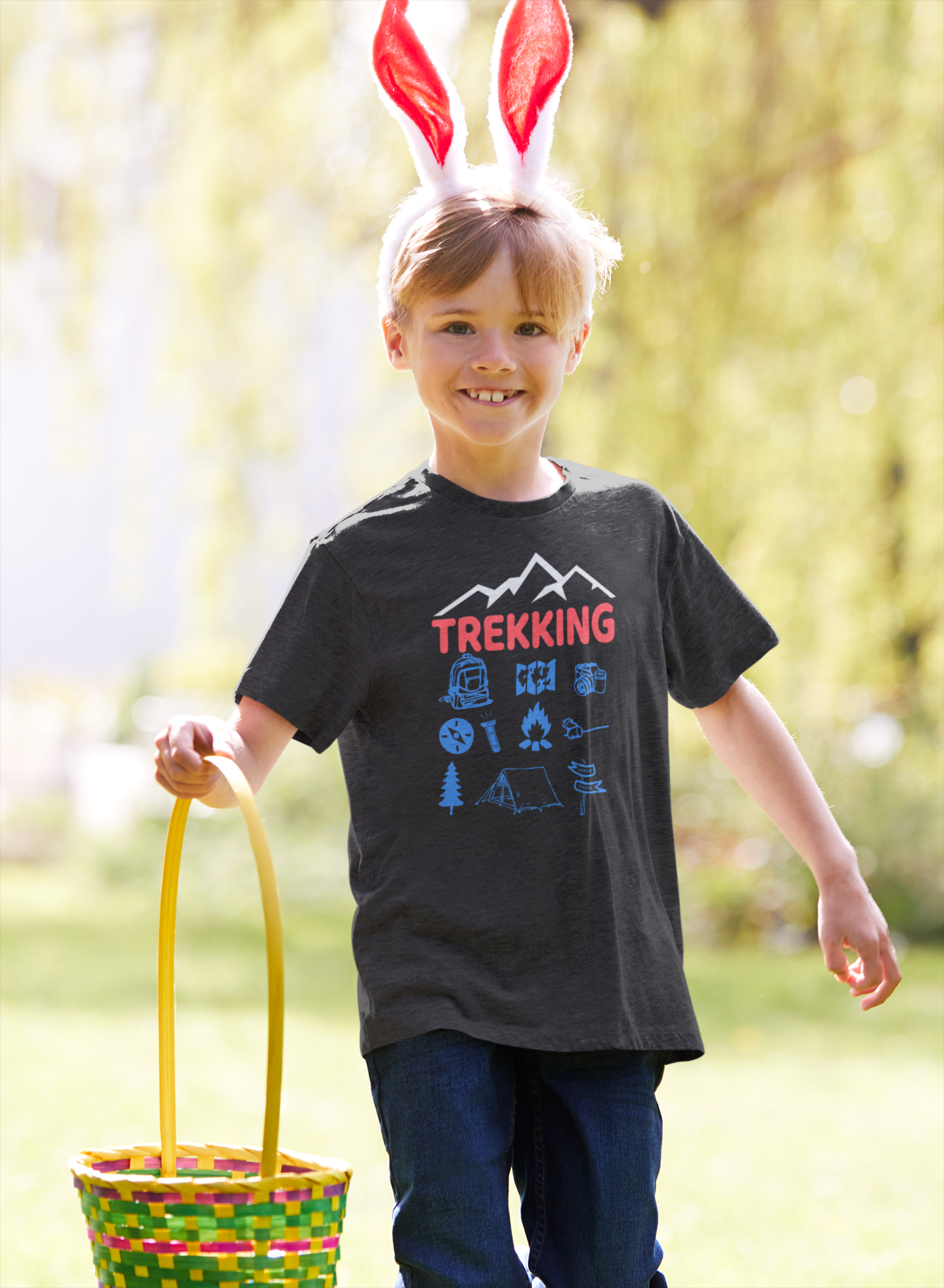 Trekking Half Sleeves T-Shirt for Boy-FunkyTeesClub