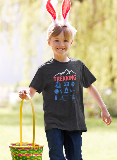 Trekking Half Sleeves T-Shirt for Boy-FunkyTeesClub