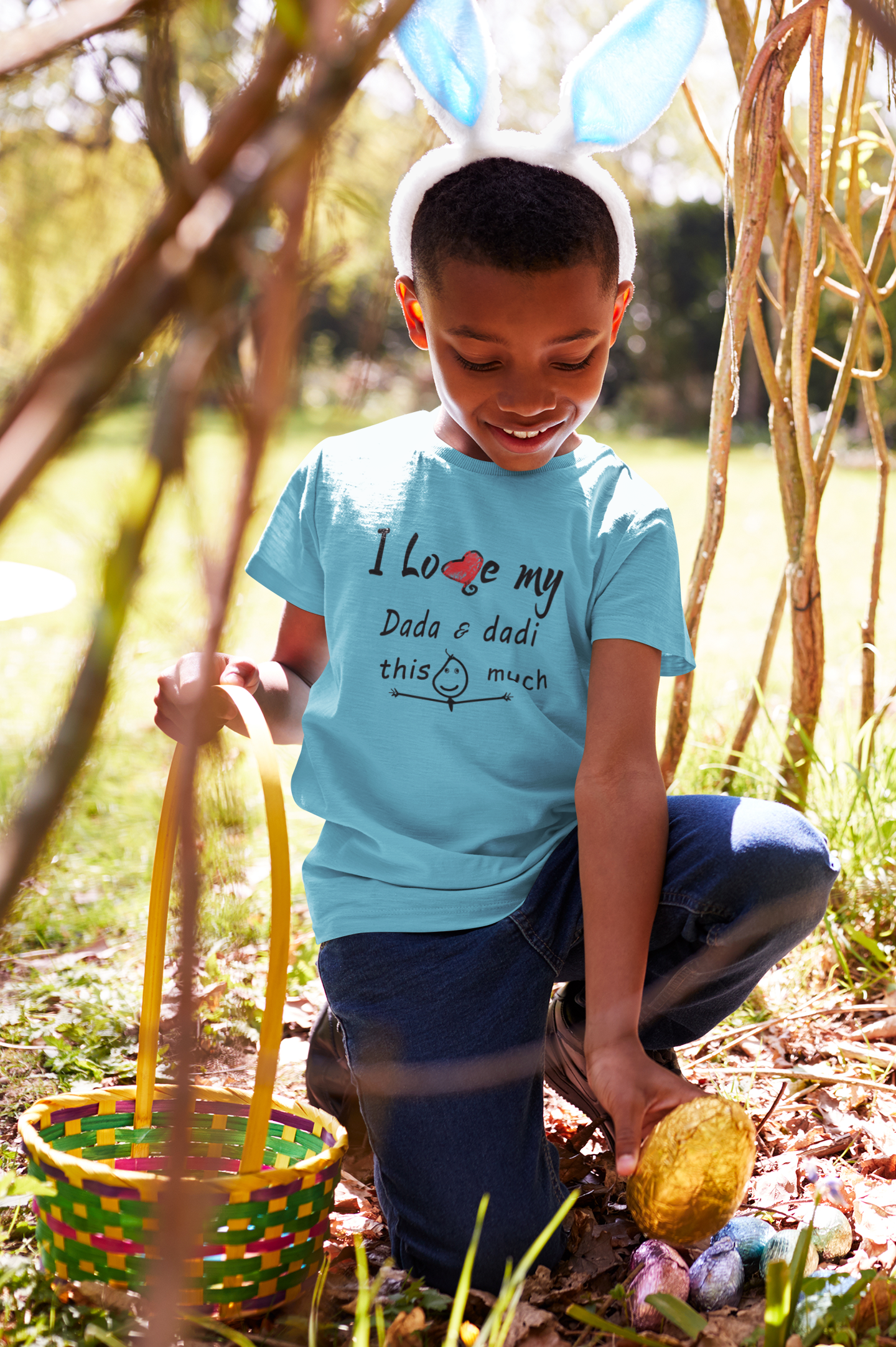 I Love Dada Dadi Half Sleeves T-Shirt for Boy-FunkyTeesClub