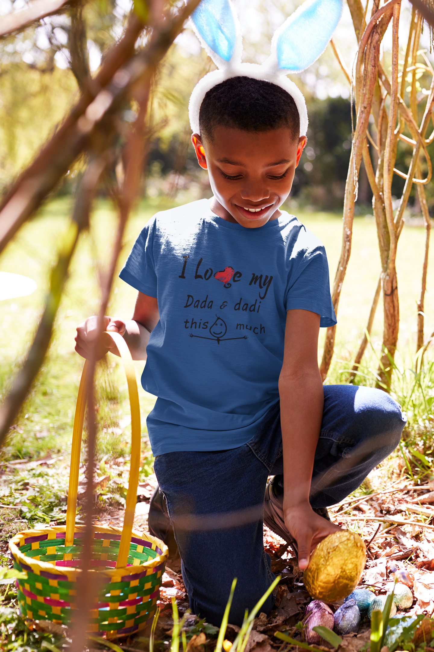 I Love Dada Dadi Half Sleeves T-Shirt for Boy-FunkyTeesClub