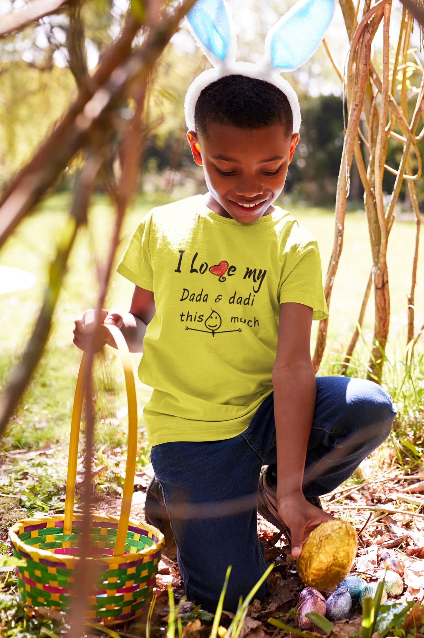 I Love Dada Dadi Half Sleeves T-Shirt for Boy-FunkyTeesClub