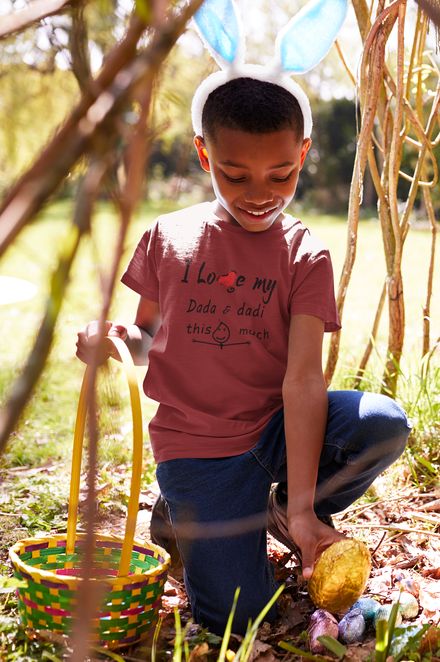 I Love Dada Dadi Half Sleeves T-Shirt for Boy-FunkyTeesClub