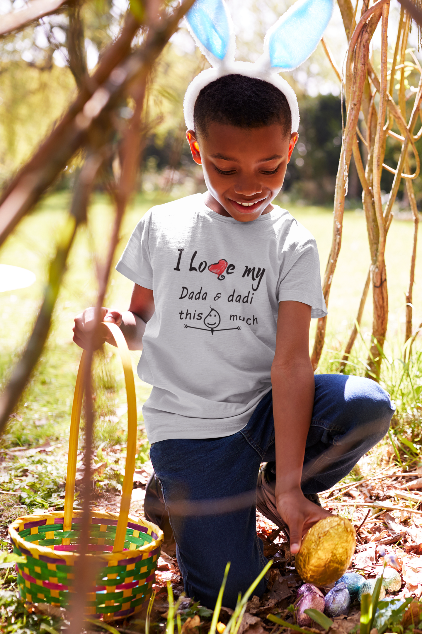 I Love Dada Dadi Half Sleeves T-Shirt for Boy-FunkyTeesClub