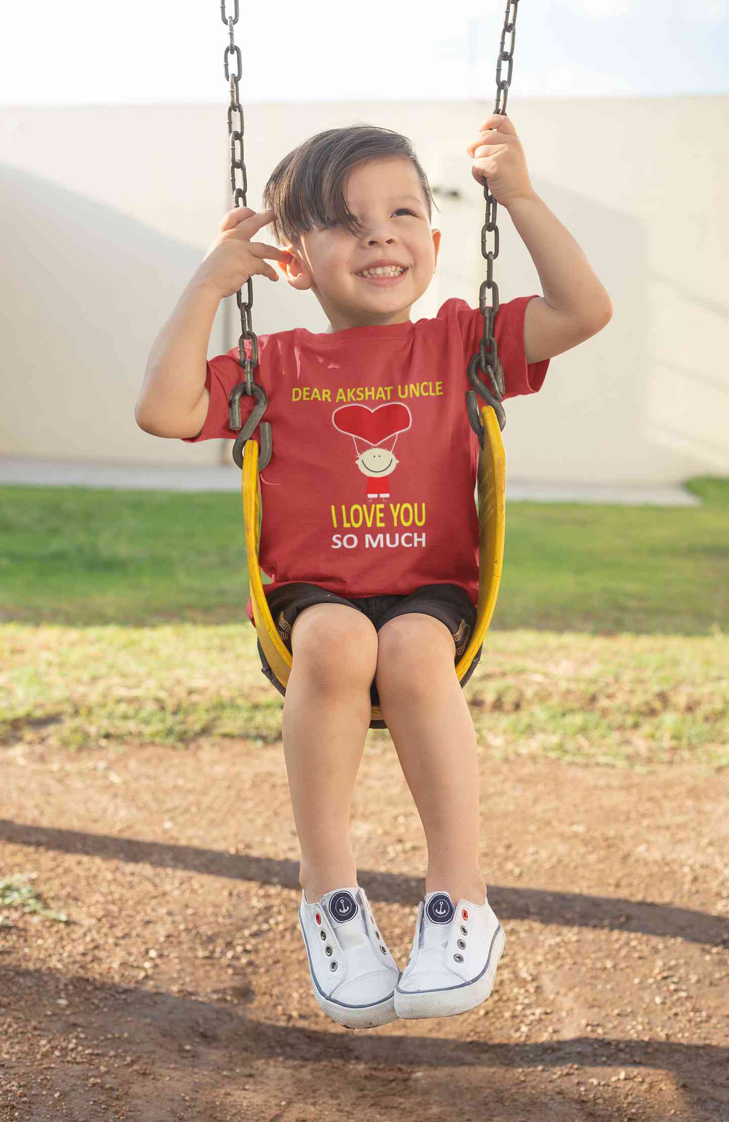 Custom Name I love My Uncle So Much Half Sleeves T-Shirt for Boy-FunkyTeesClub