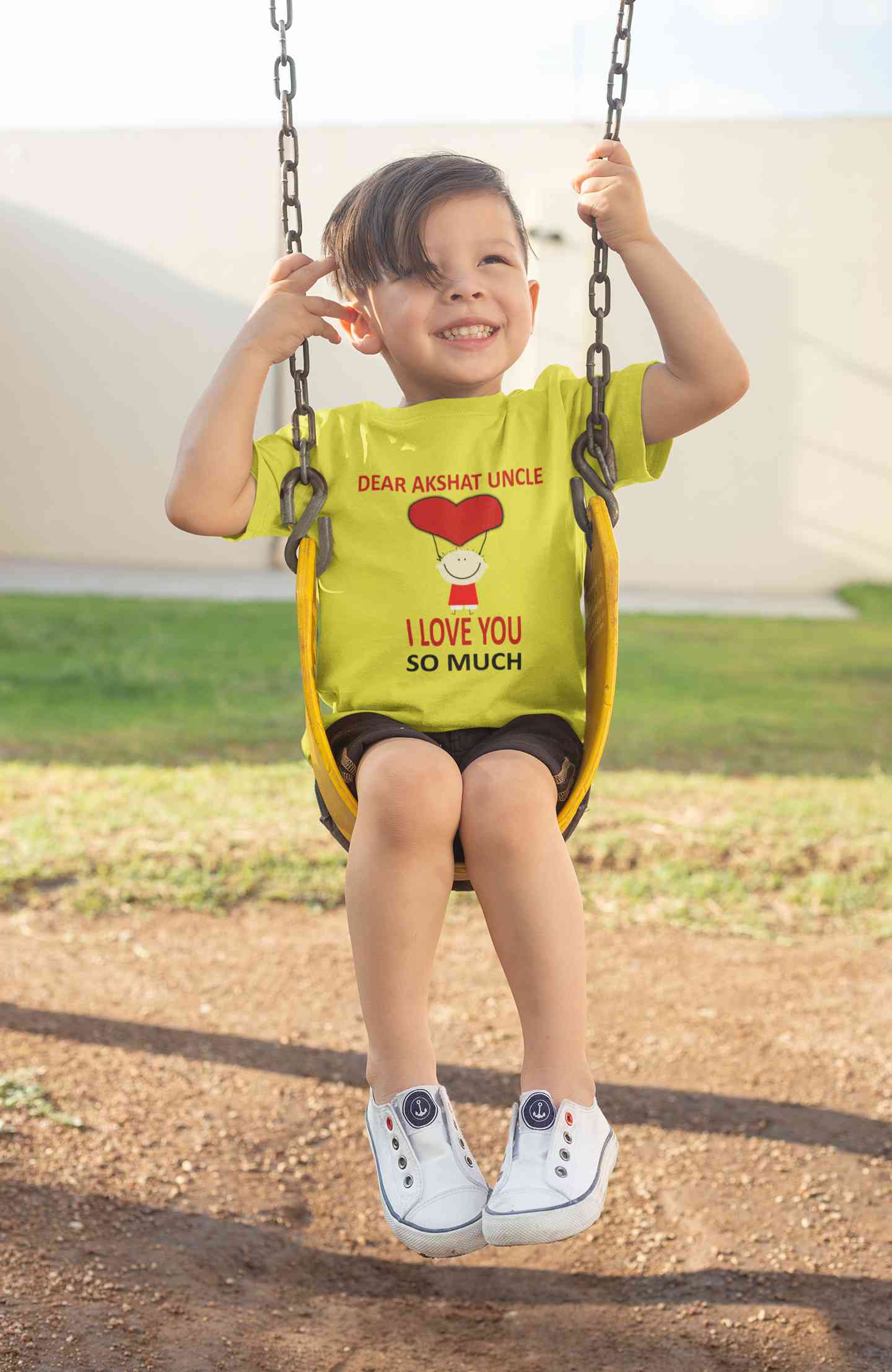 Custom Name I love My Uncle So Much Half Sleeves T-Shirt for Boy-FunkyTeesClub