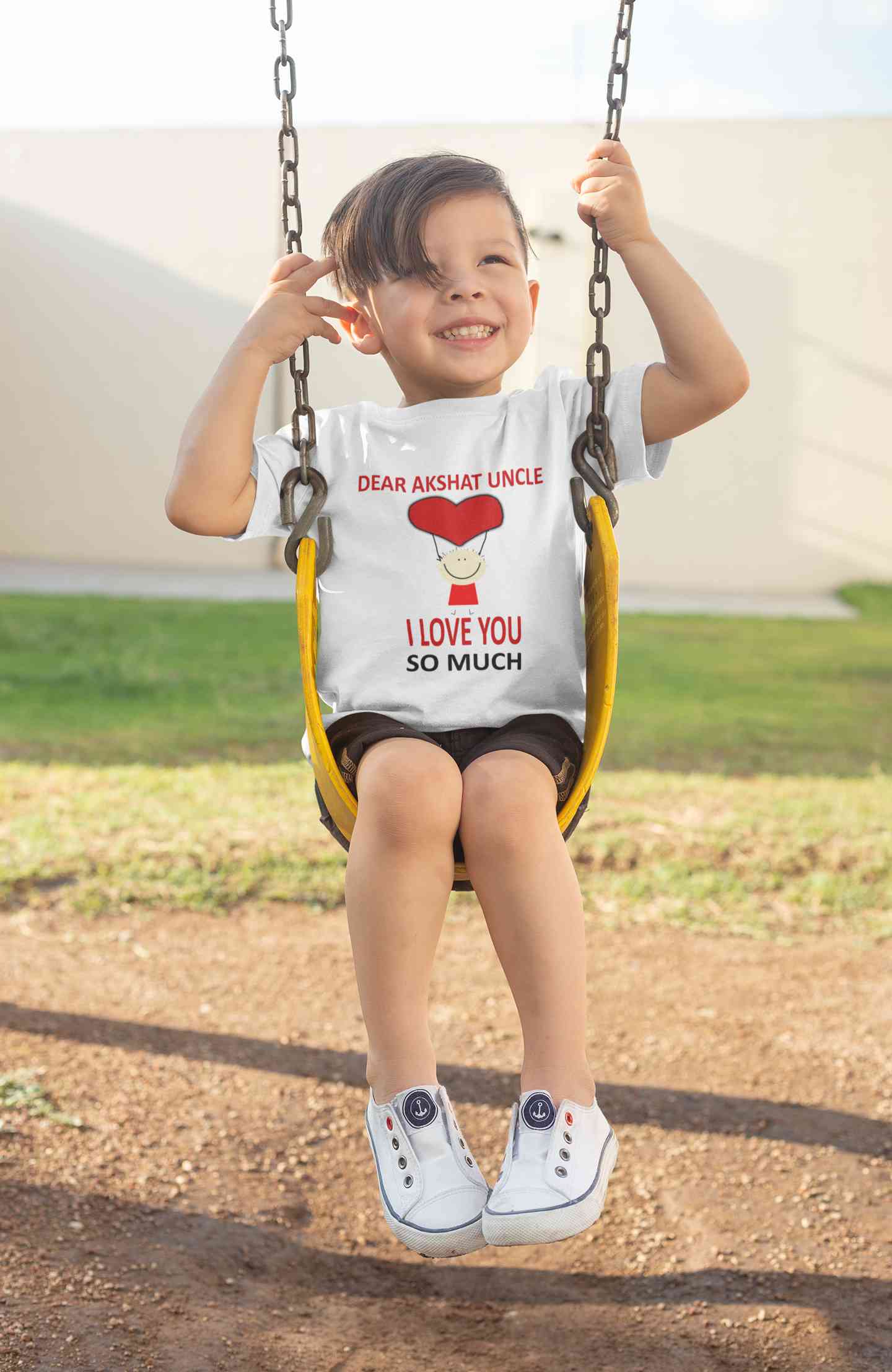 Custom Name I love My Uncle So Much Half Sleeves T-Shirt for Boy-FunkyTeesClub