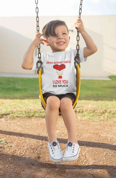 Custom Name I love My Uncle So Much Half Sleeves T-Shirt for Boy-FunkyTeesClub