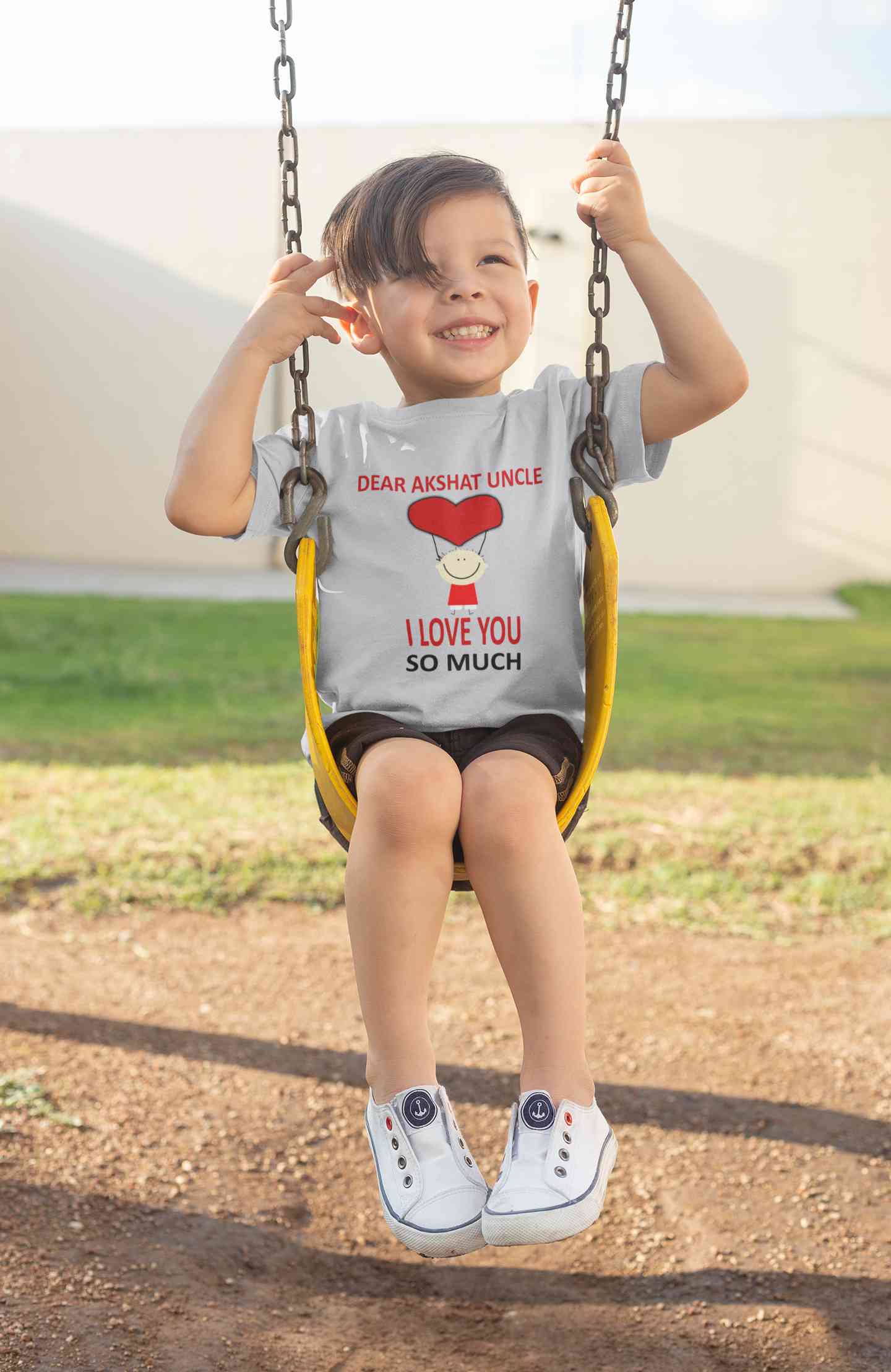 Custom Name I love My Uncle So Much Half Sleeves T-Shirt for Boy-FunkyTeesClub